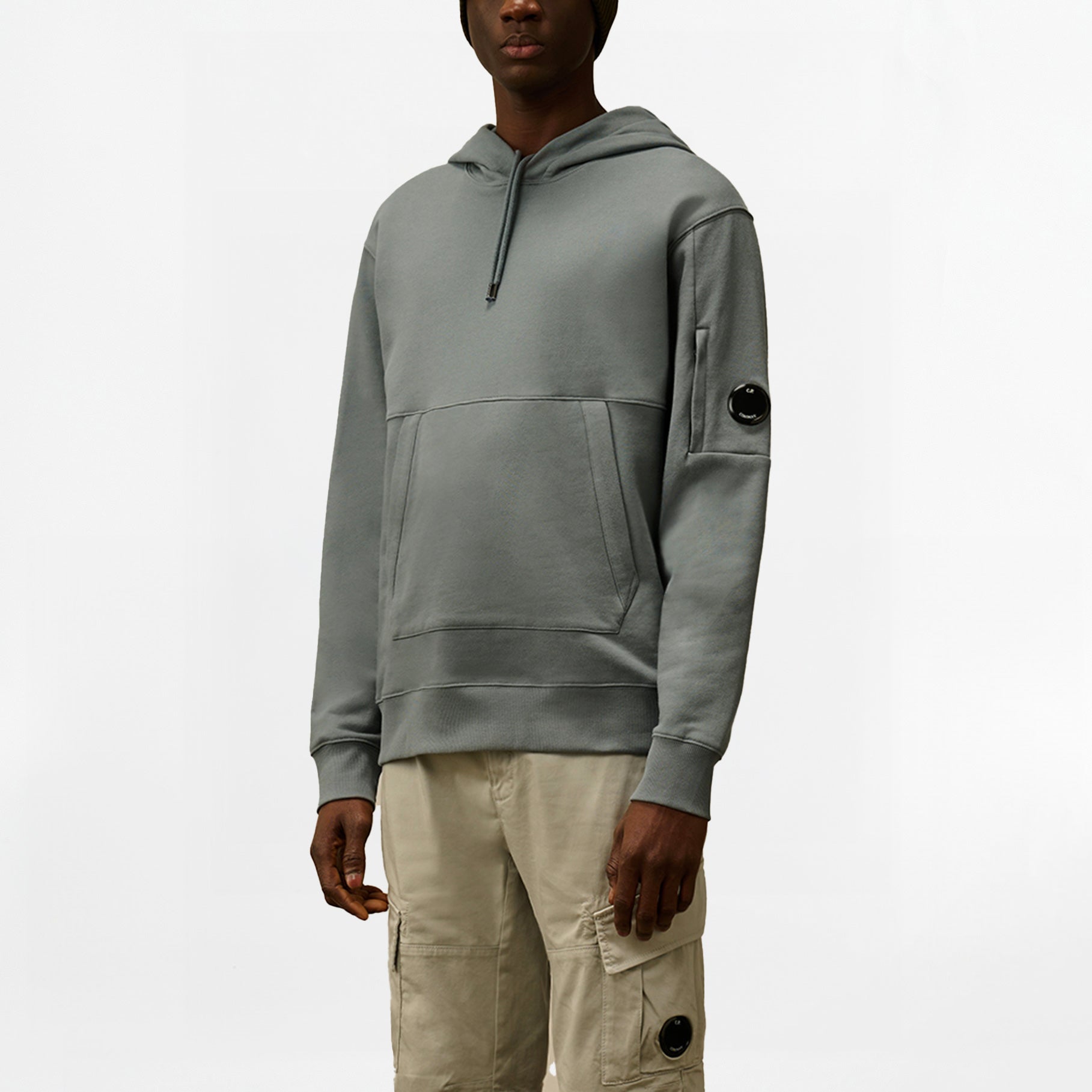 Sweat à Capuche CP Company Diagonal Raised Fleece Lens Stormy Weather