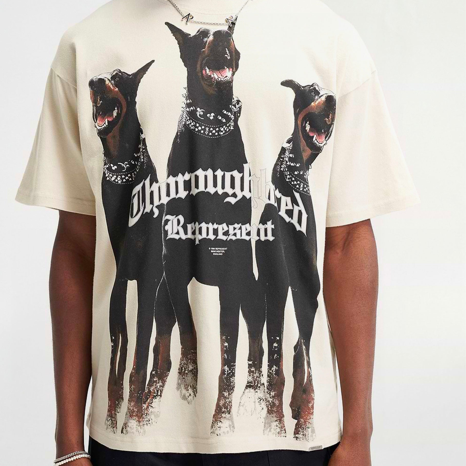 T-shirt Represent Thoroughbred Écru Vintage