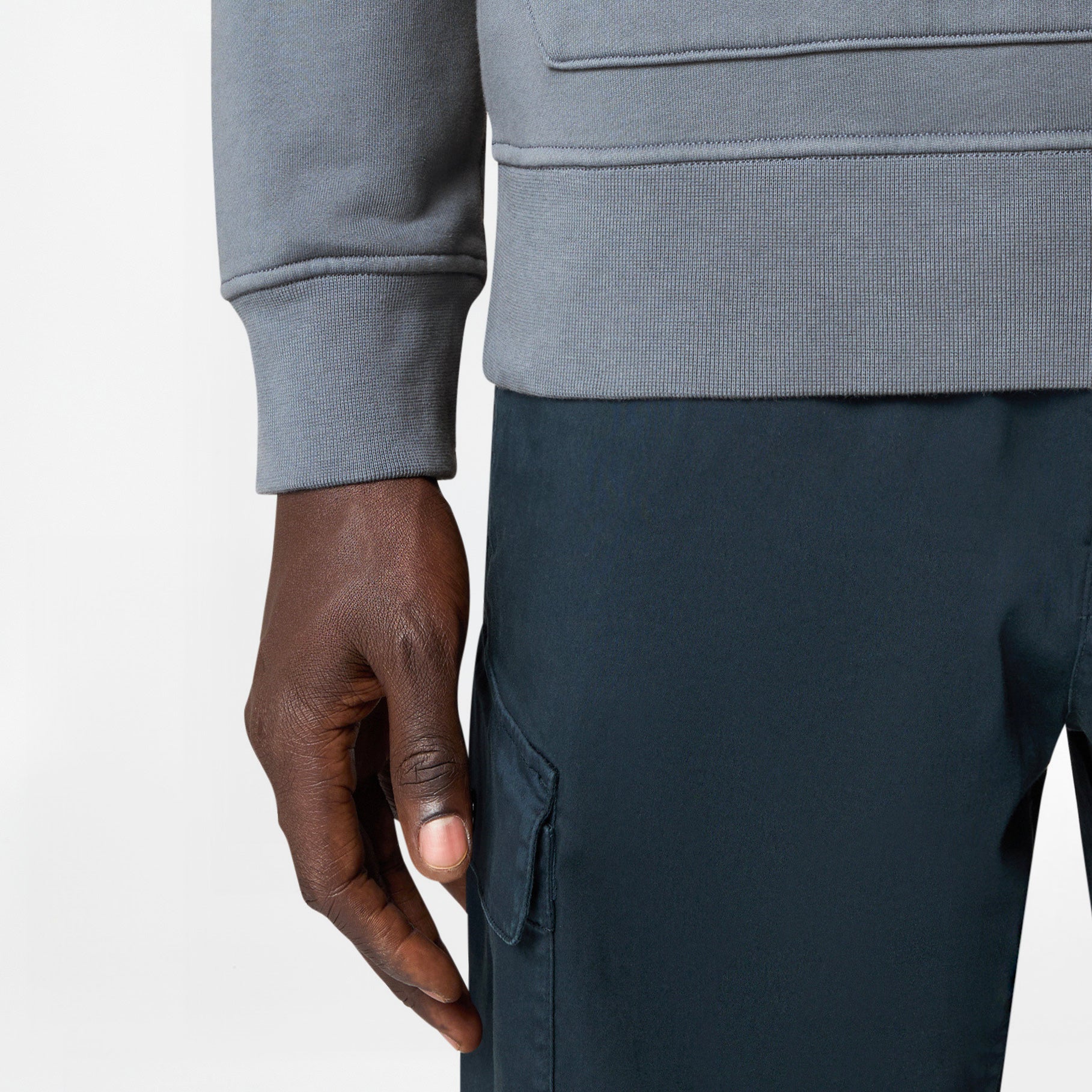 Sweatshirt Stone Island Organic Cotton Fleece 6100045 Bleu Avio