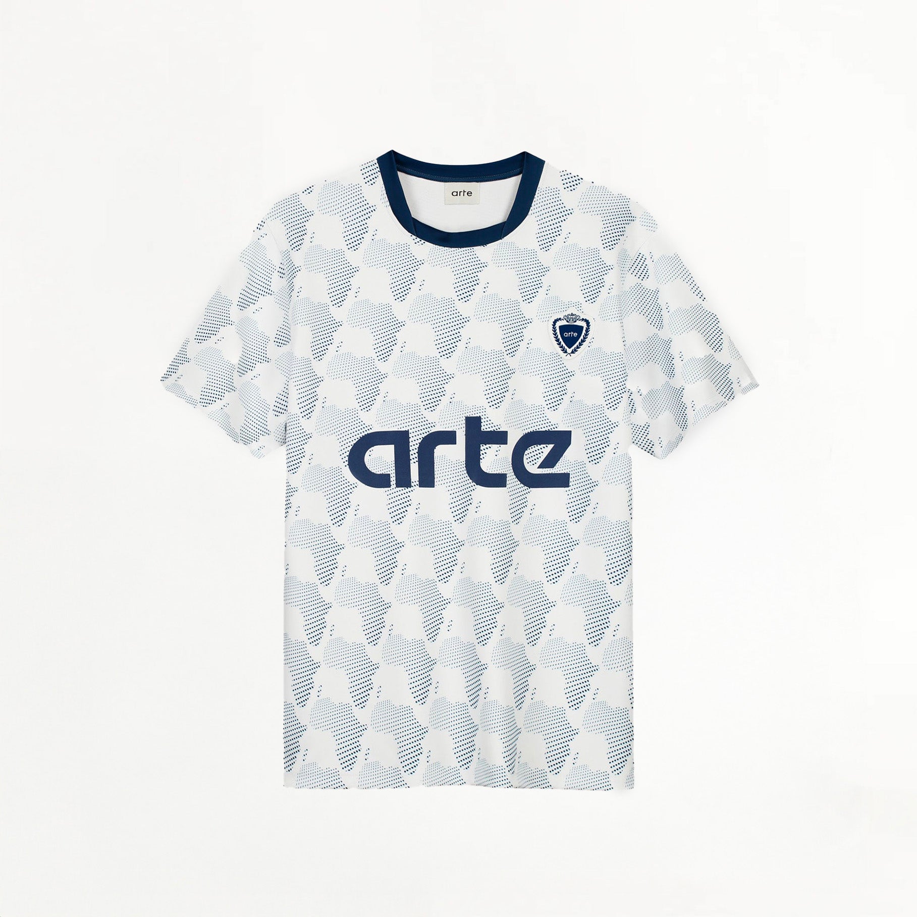 T-shirt Arte Africa Print Blanc/Bleu Marine