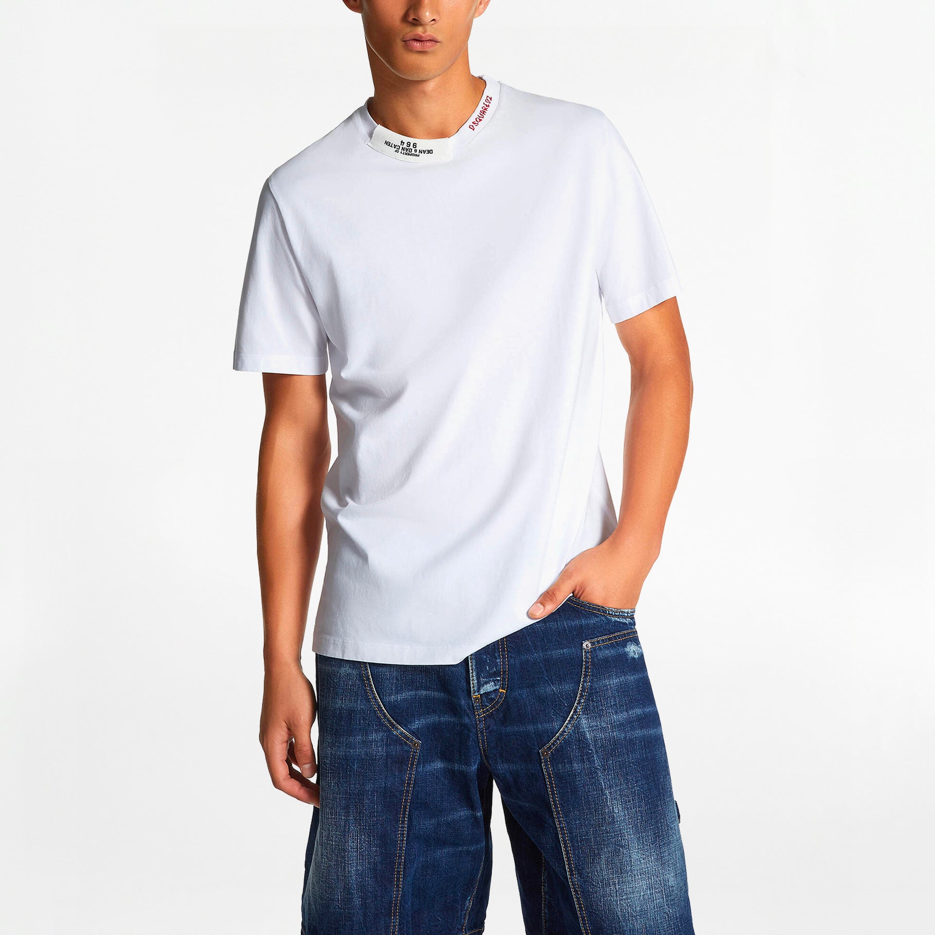T-shirt Dsquared2 Regular Fit Brodé Blanc