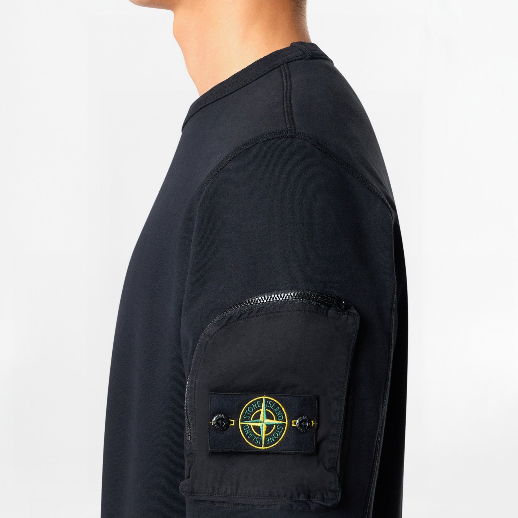 Sweatshirt Stone Island Cotton Fleece 6100003 Noir