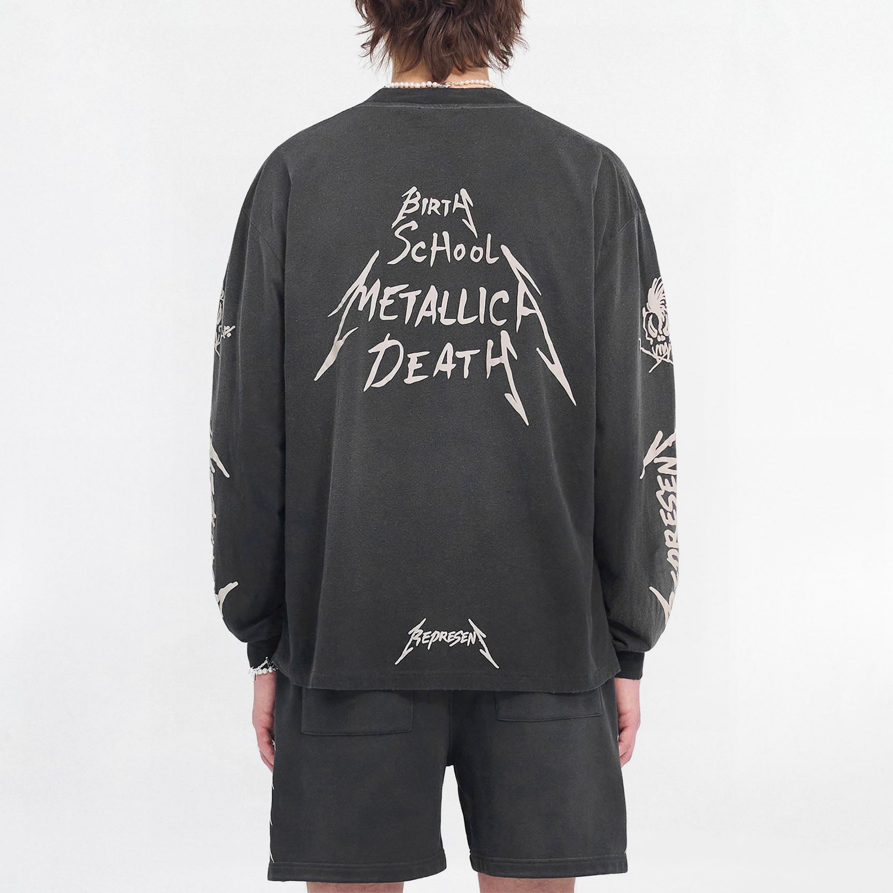 Represent x Metallica Birth School Vintage Black Long Sleeve T-Shirt