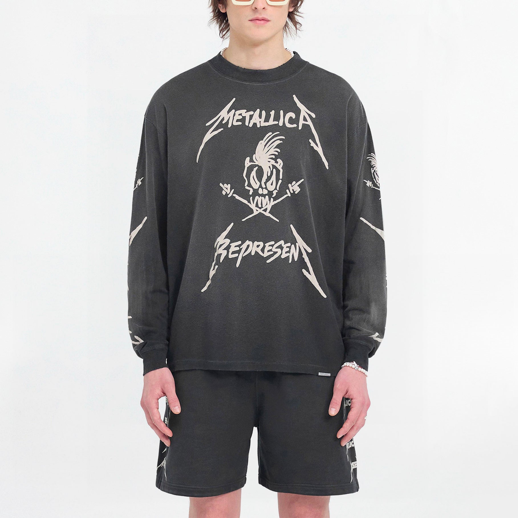 T-shirt Manches Longues Represent x Metallica Birth School Noir Vintage