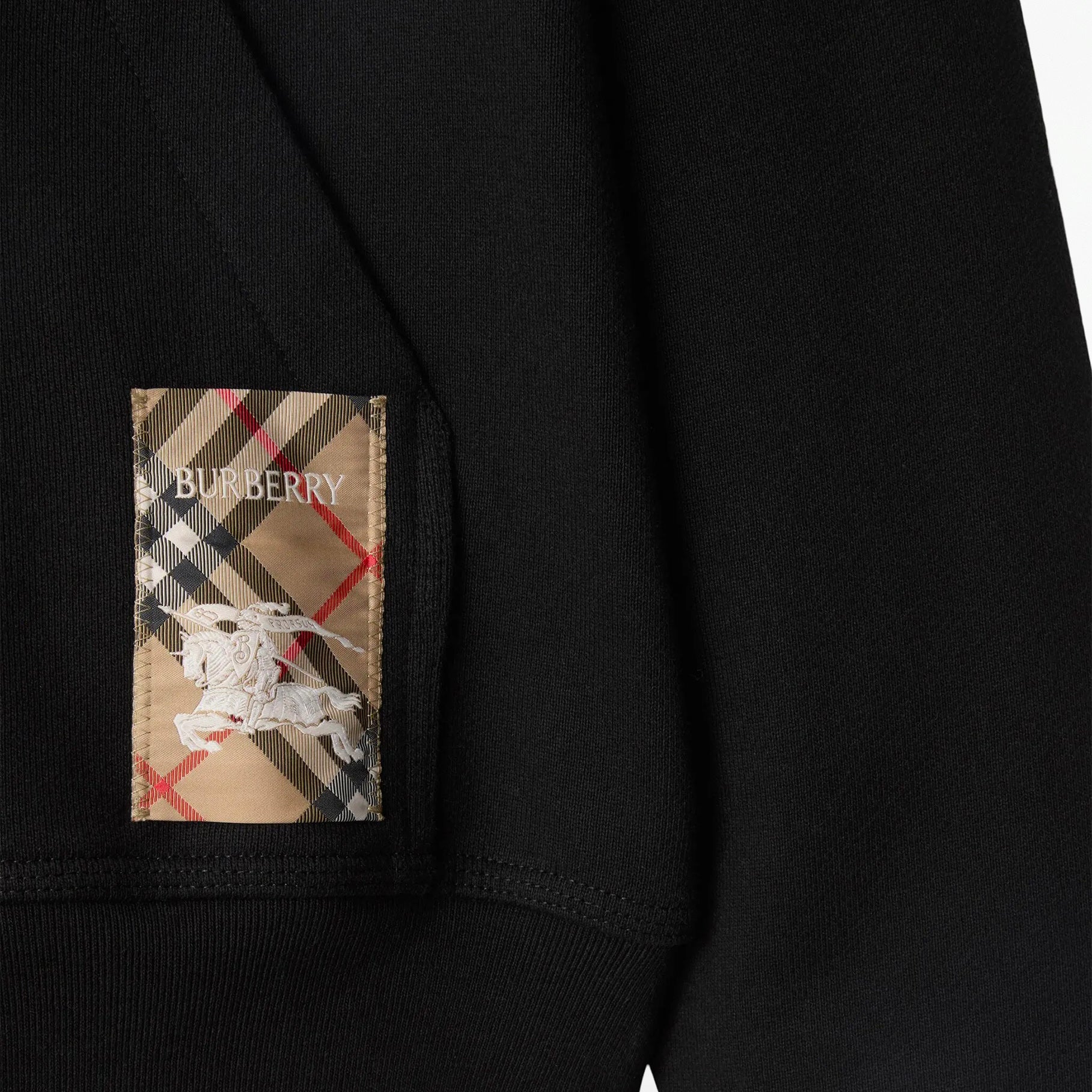 Sweat à Capuche Zippé Burberry Check Hoodie Noir