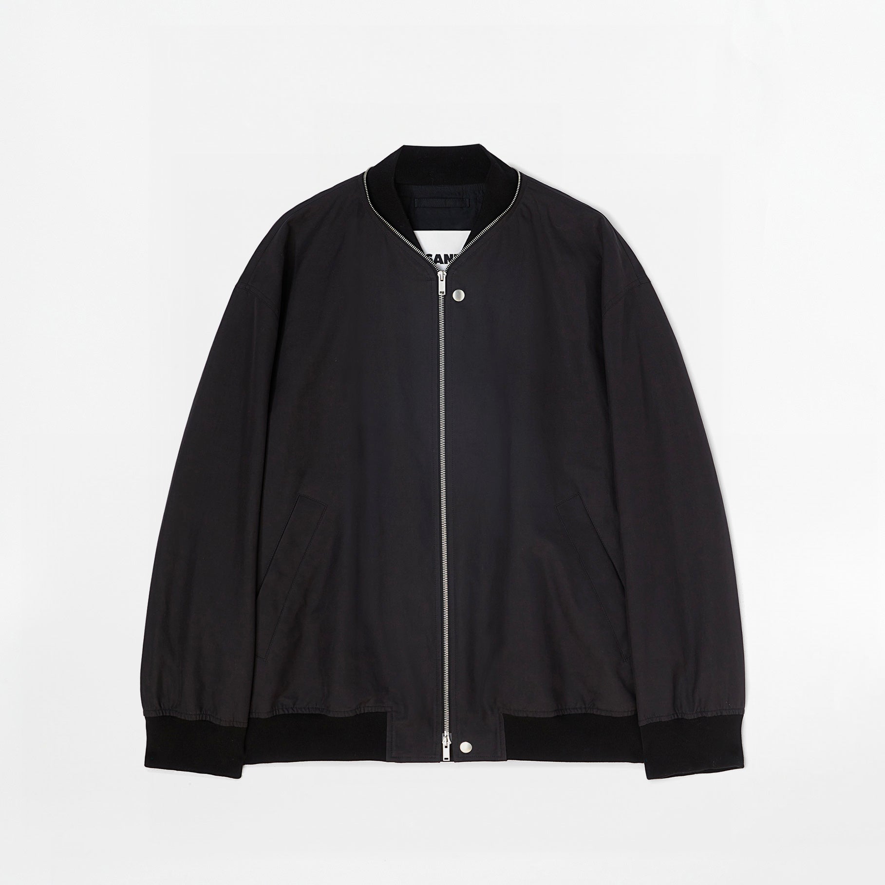Jil Sander Lightweight Cotton Bomber Jacket Black