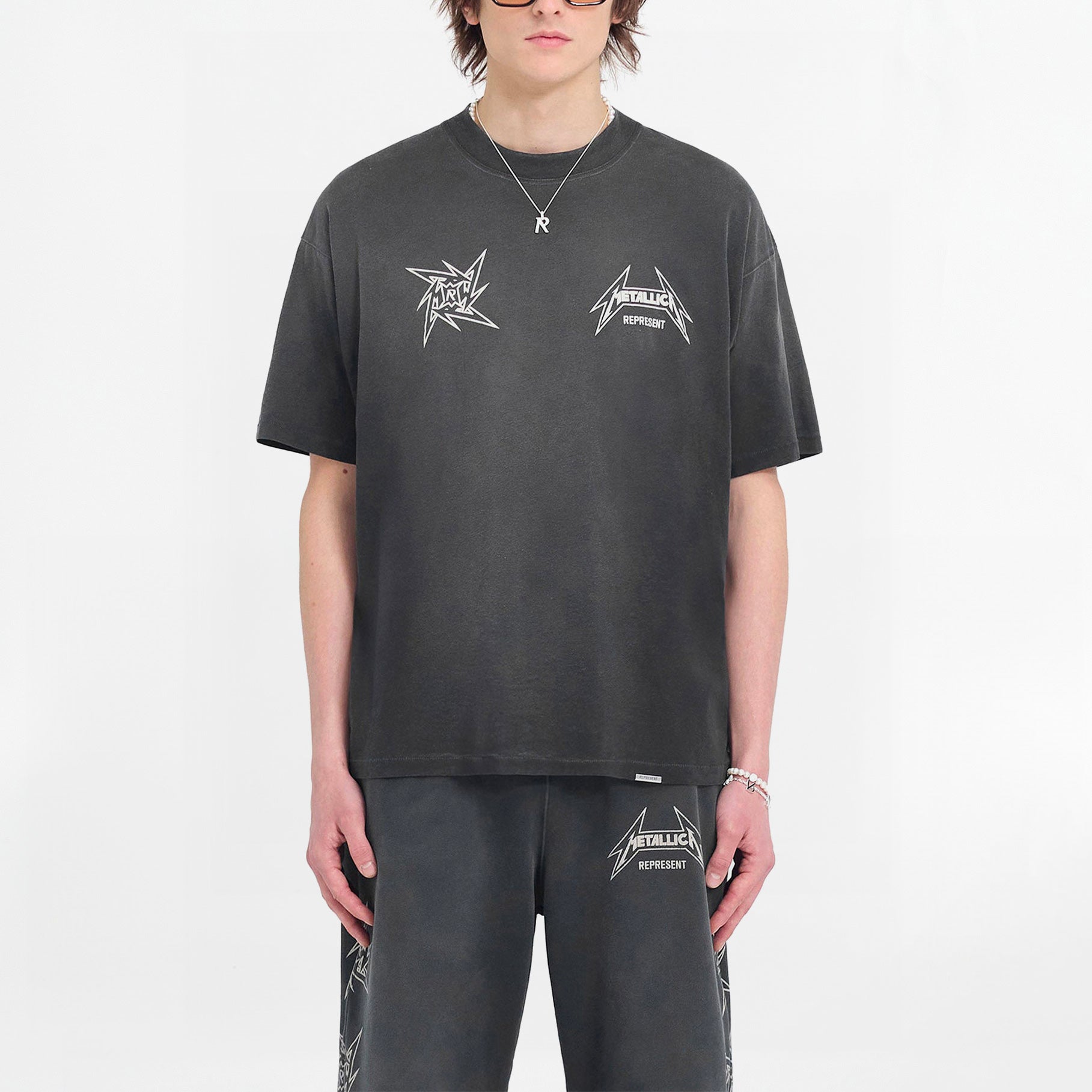 T-shirt Represent x Metallica Local Crew Noir Vintage