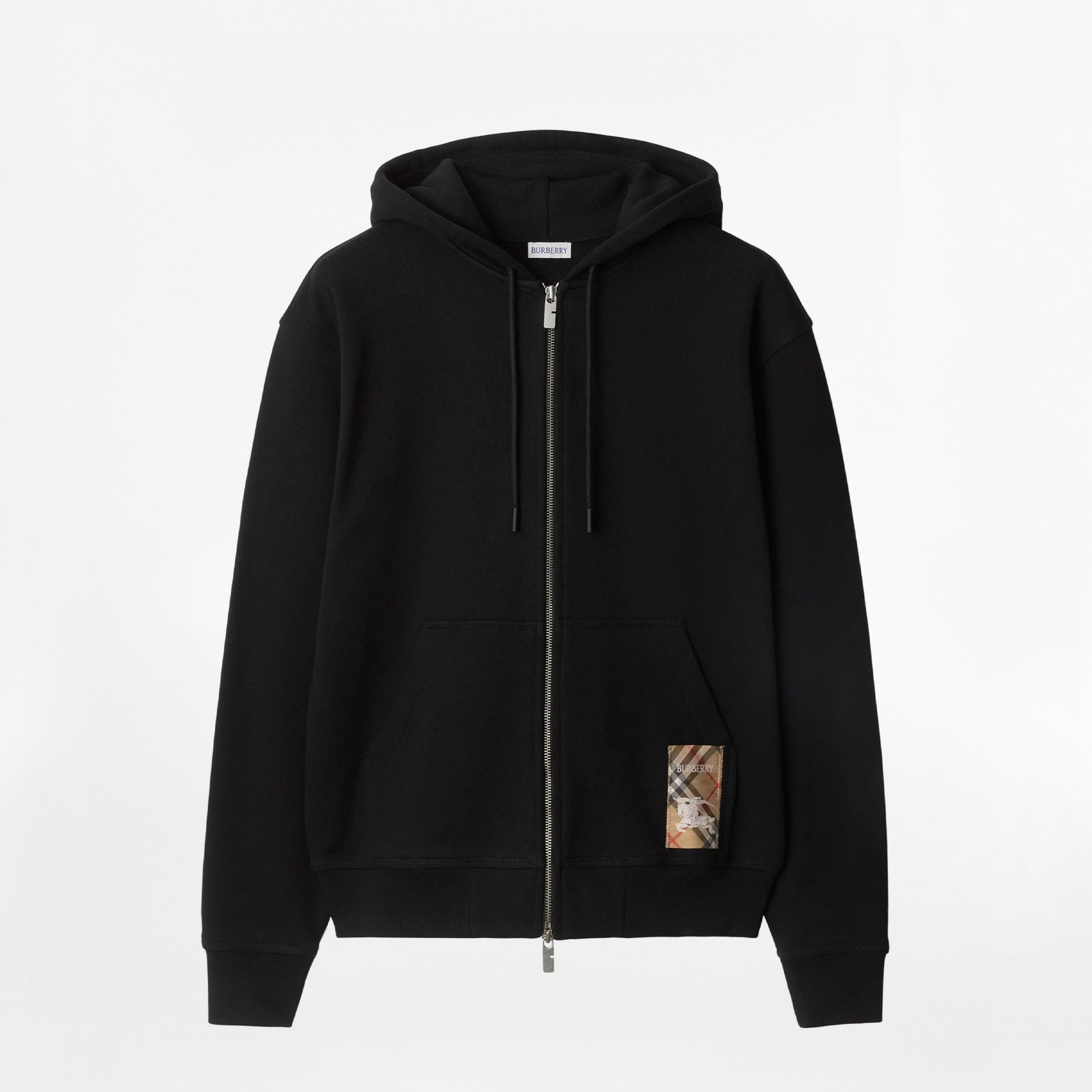 Sweat à Capuche Zippé Burberry Check Hoodie Noir