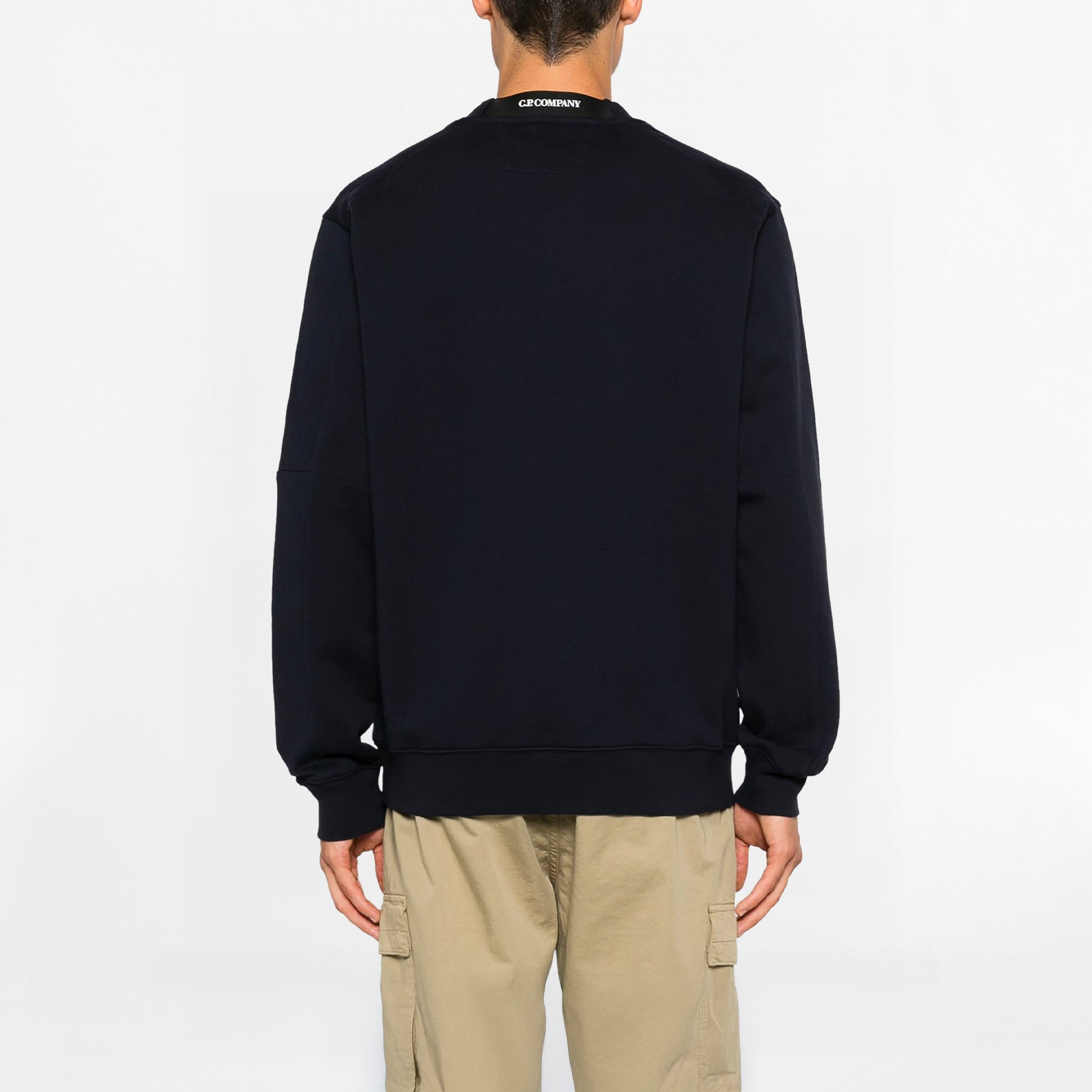 Sweat C.P Company Diagonal Raised Fleece Lens Total Eclipse