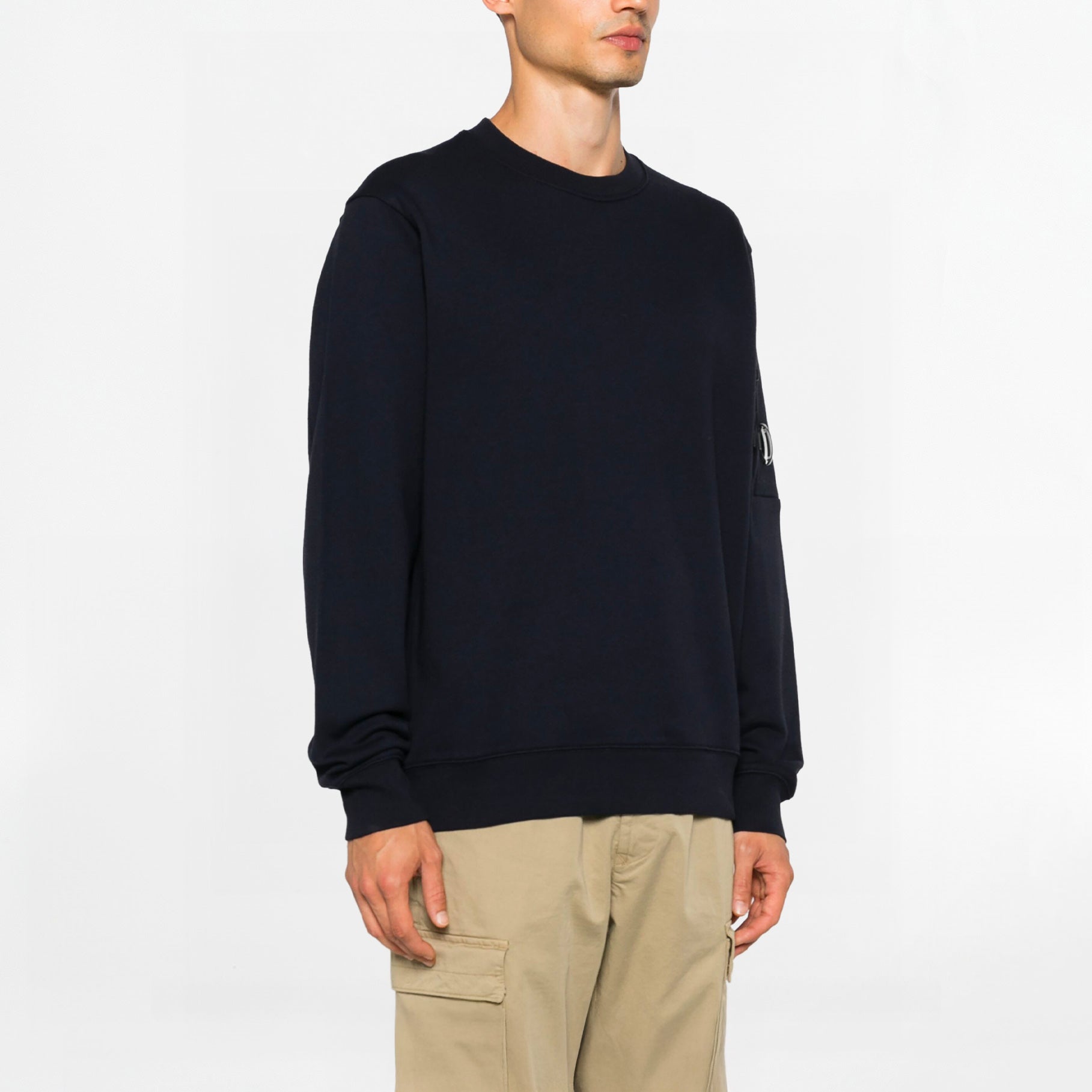 Sweat C.P Company Diagonal Raised Fleece Lens Total Eclipse