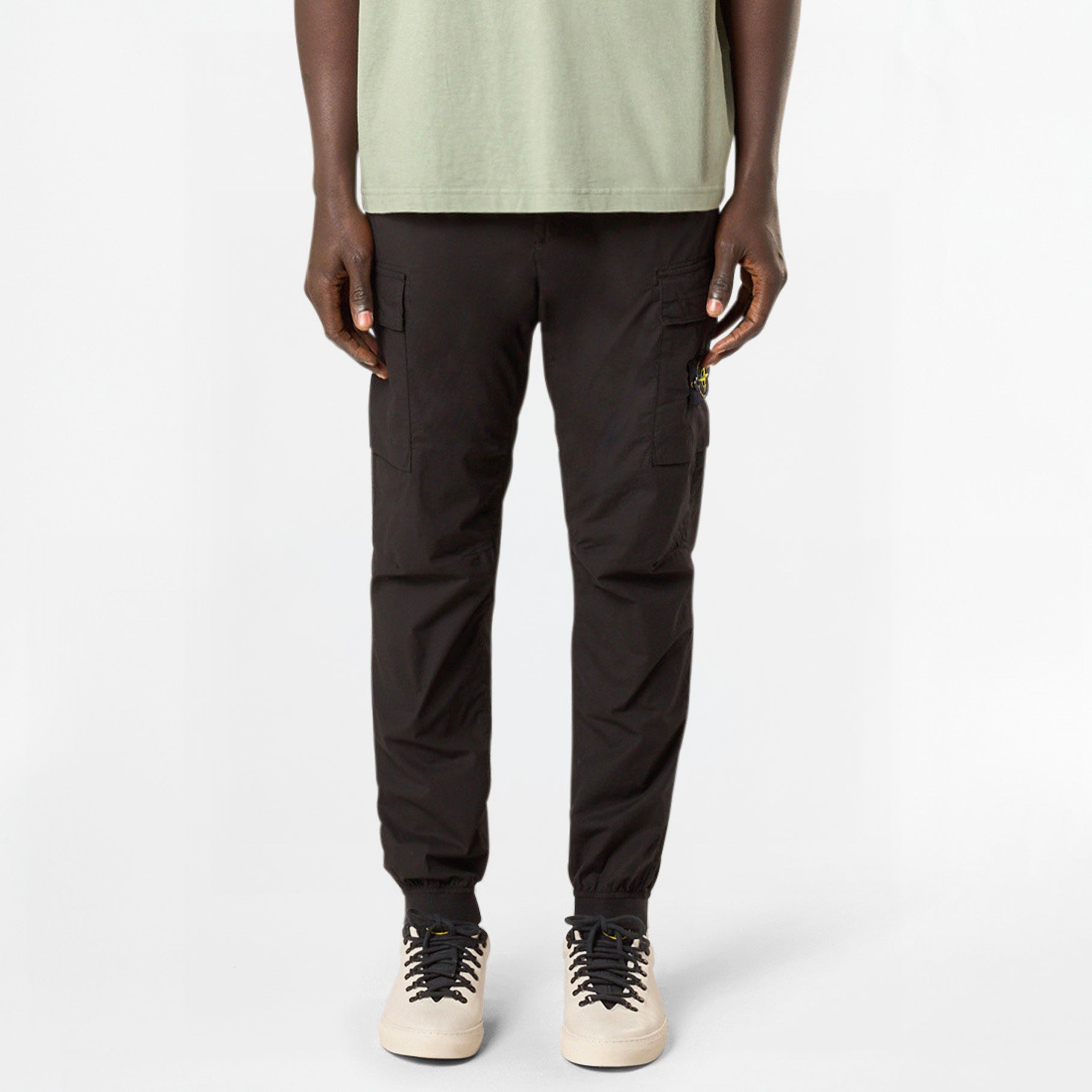 Pantalon Cargo Stone Island Stretch Cotton Tela Paracadute 3100031 Noir