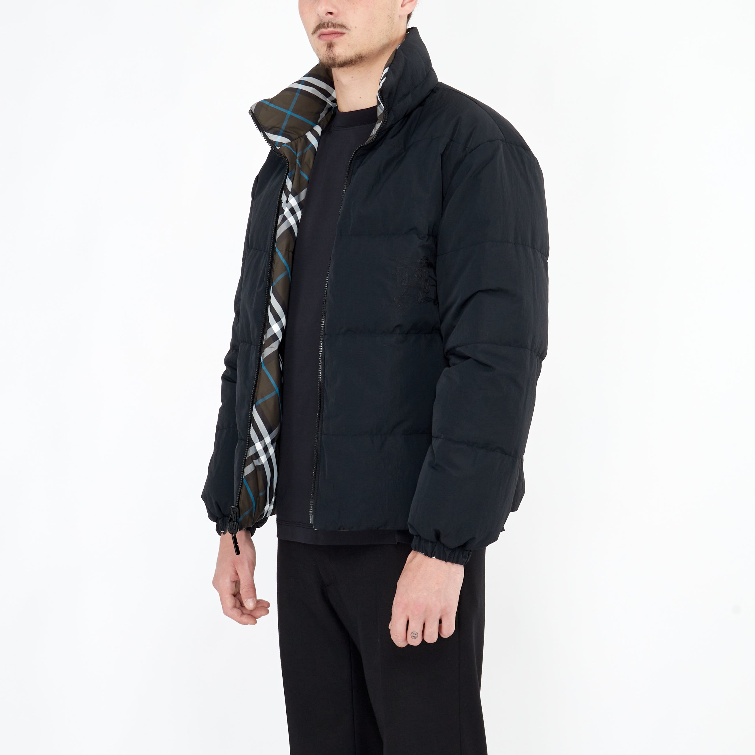 Doudoune Réversible Burberry en Nylon Check