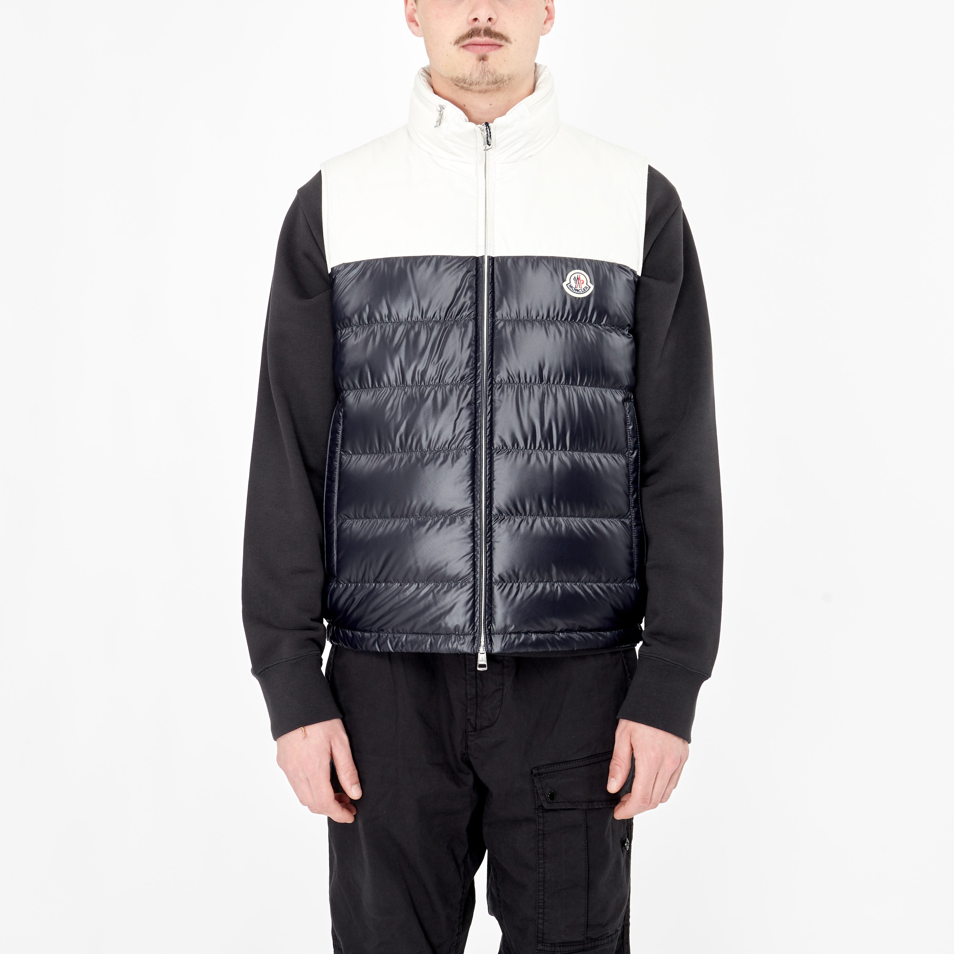 Doudoune Sans Manches Moncler Cerces Bicolore Marine