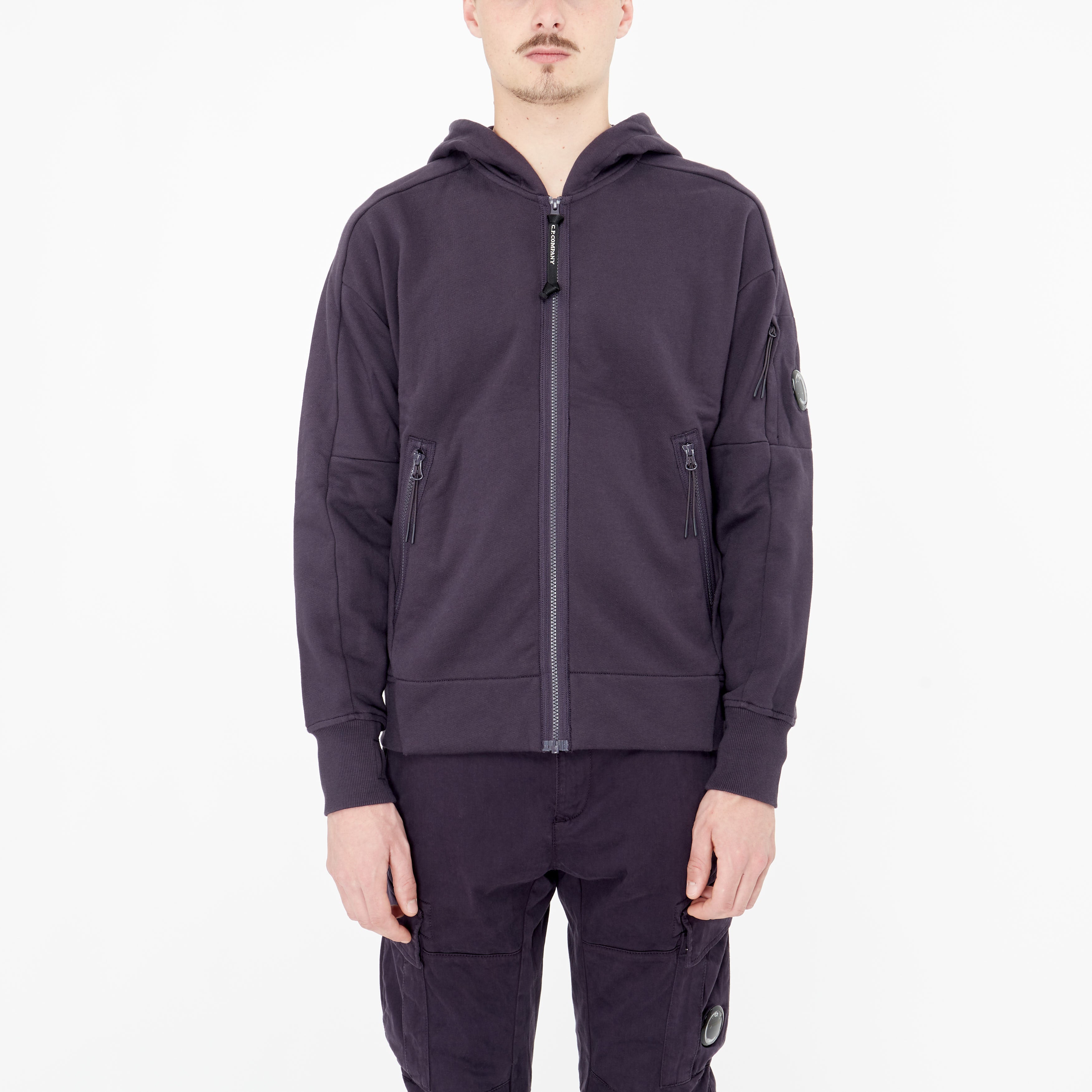 Sweatshirt zippé C.P. Company Diagonal Goggle Capuche Nightshade
