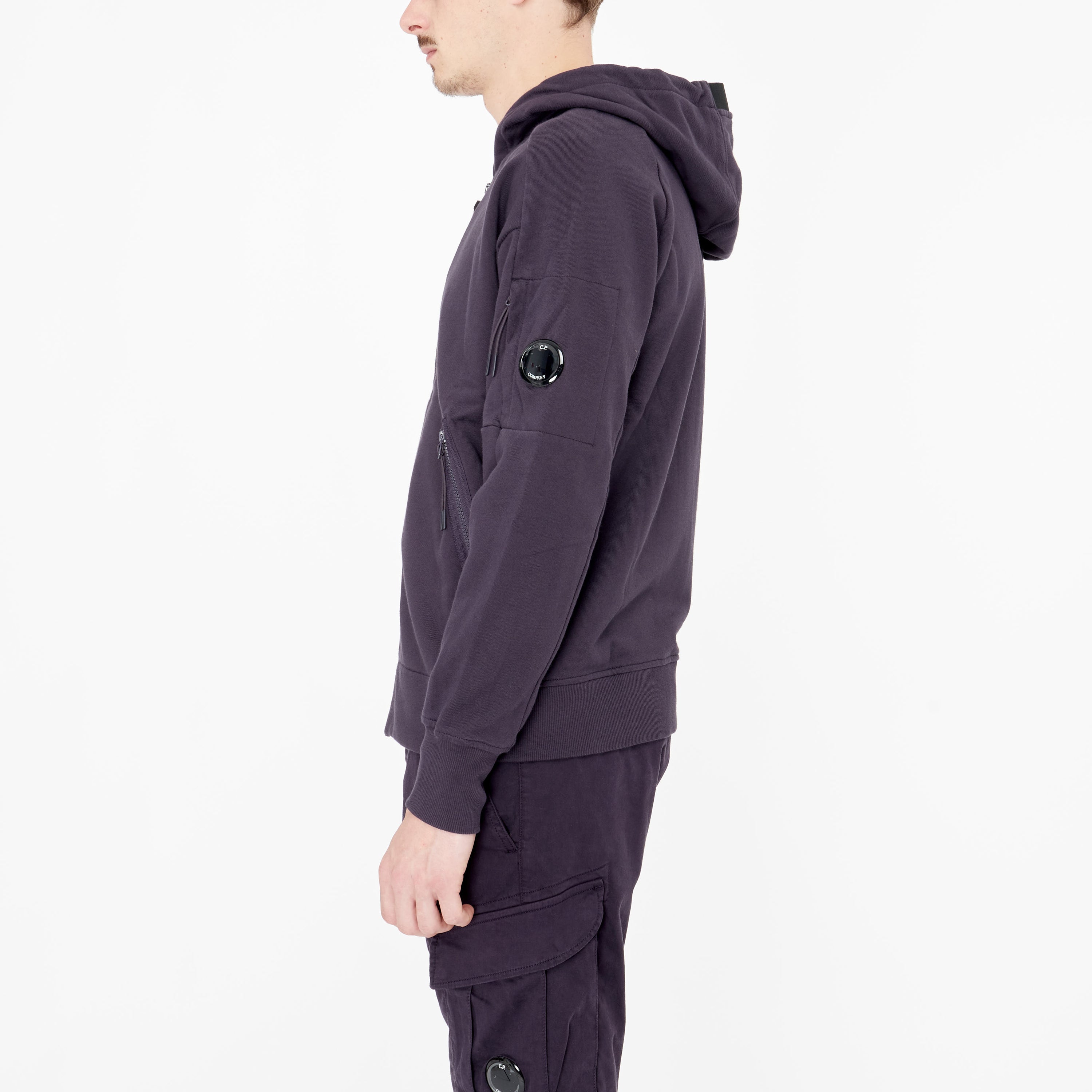 Sweatshirt zippé C.P. Company Diagonal Goggle Capuche Nightshade