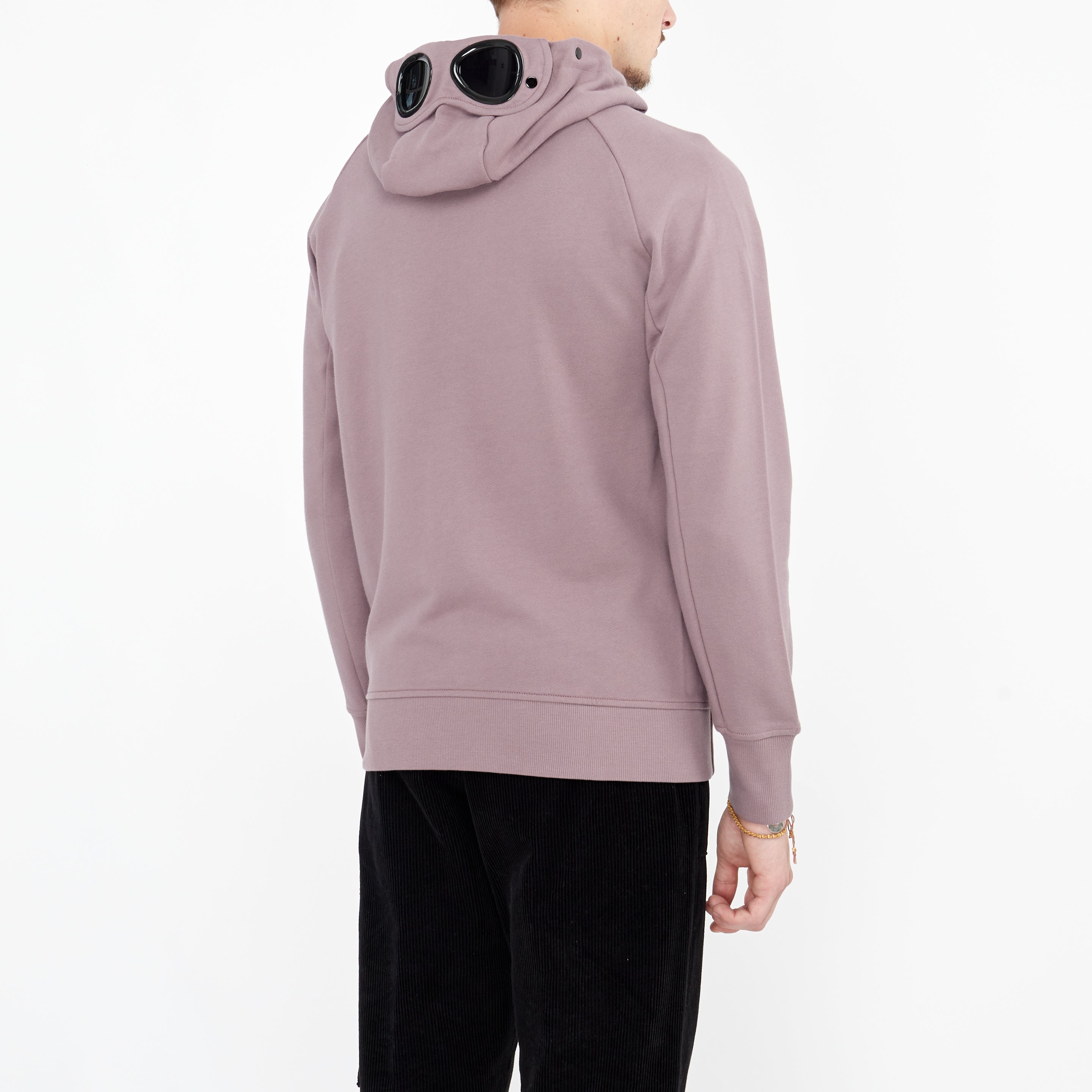 Sweatshirt zippé C.P. Company Diagonal Goggle à capuche Purple Dove