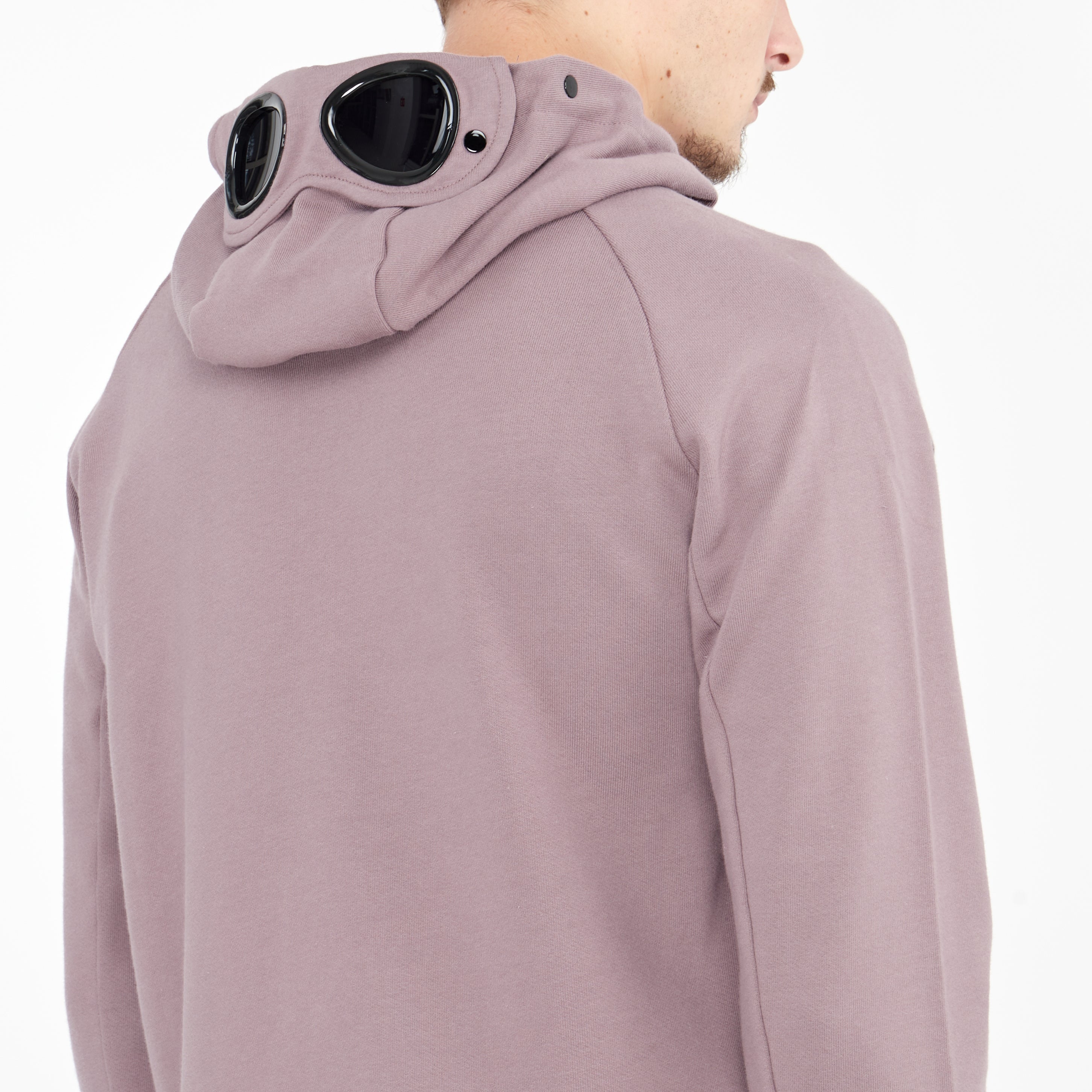 Sweatshirt zippé C.P. Company Diagonal Goggle à capuche Purple Dove