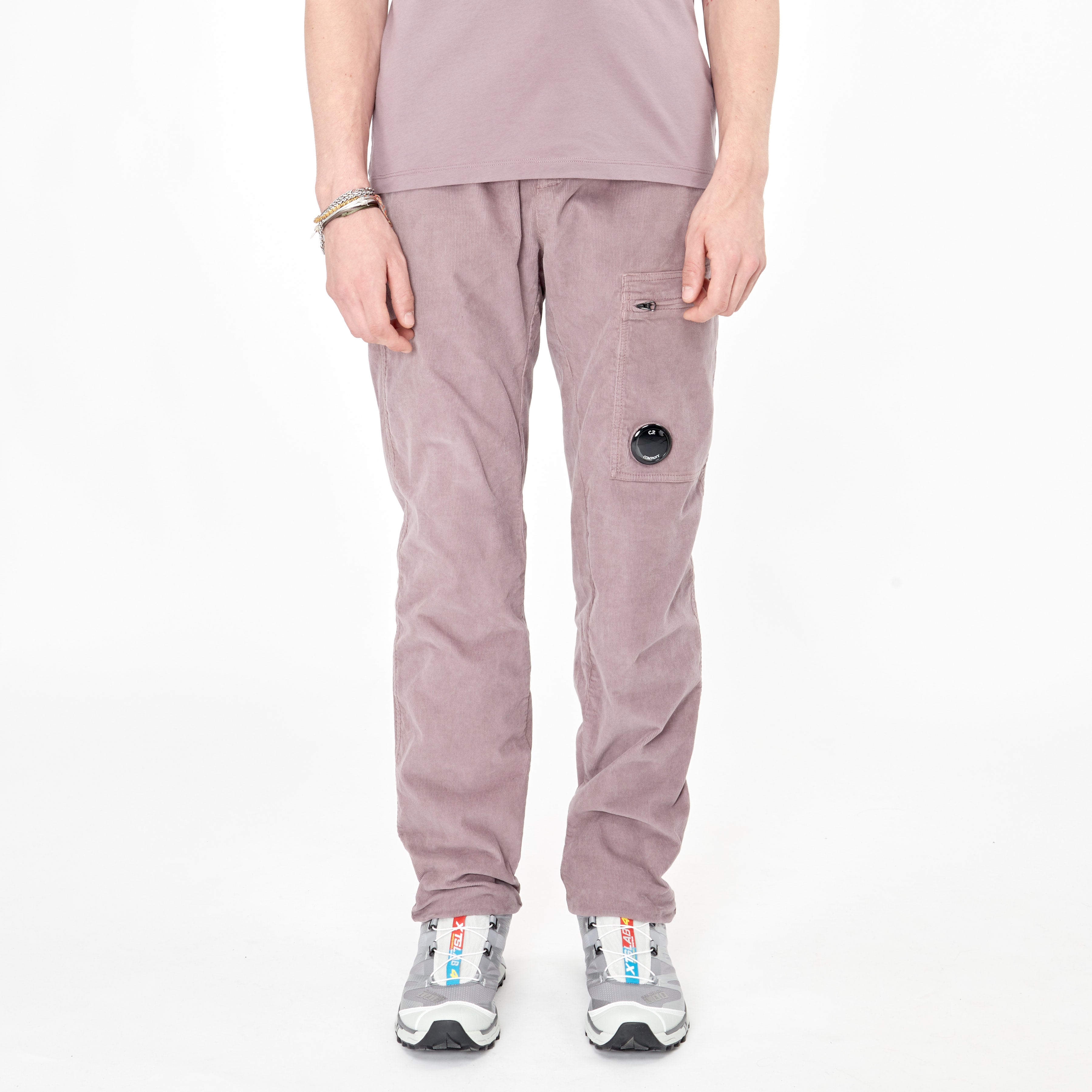 Pantalon Cargo C.P. Company Lens Corduroy Purple Dove