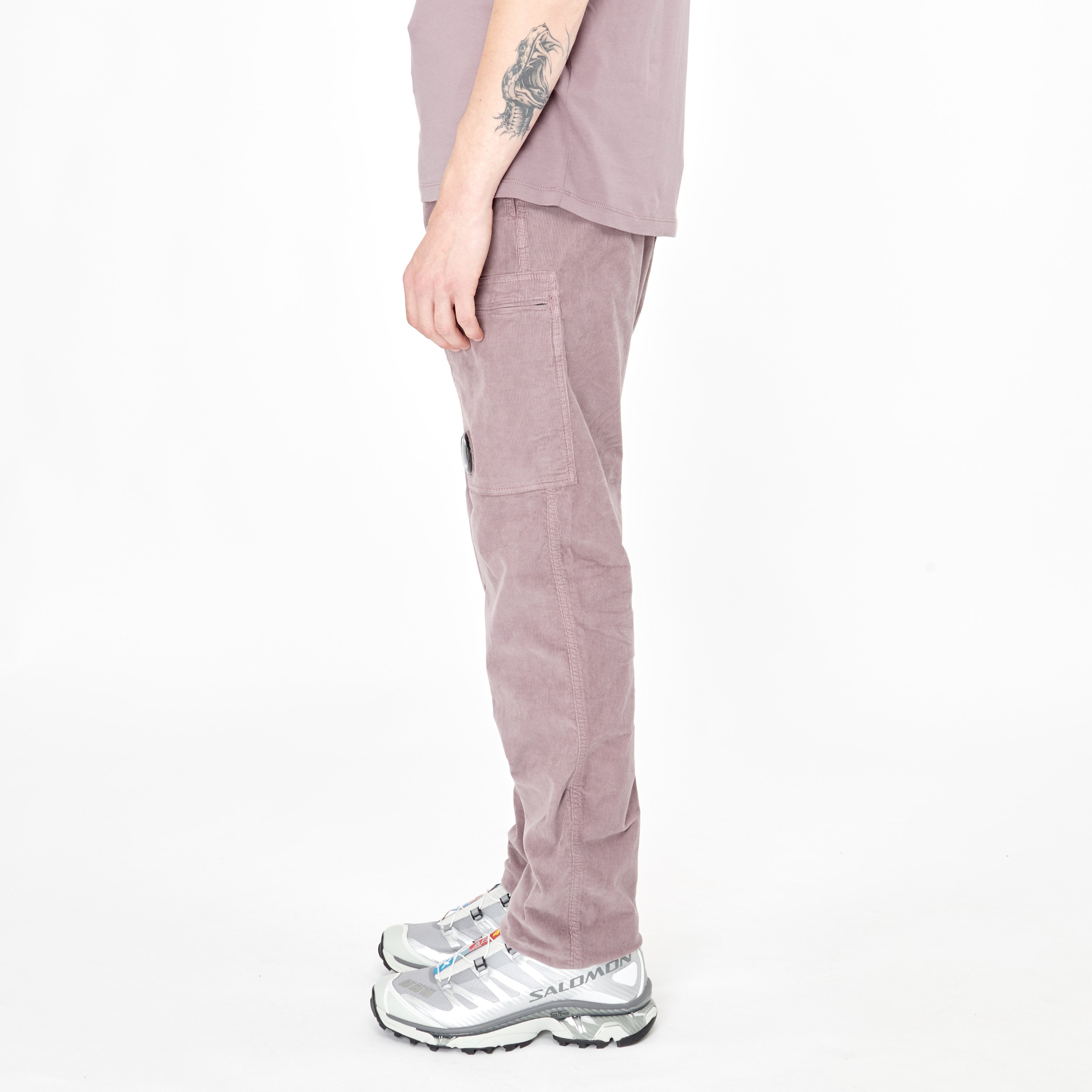 CP Company Cargo Pants Lens Corduroy Purple Dove