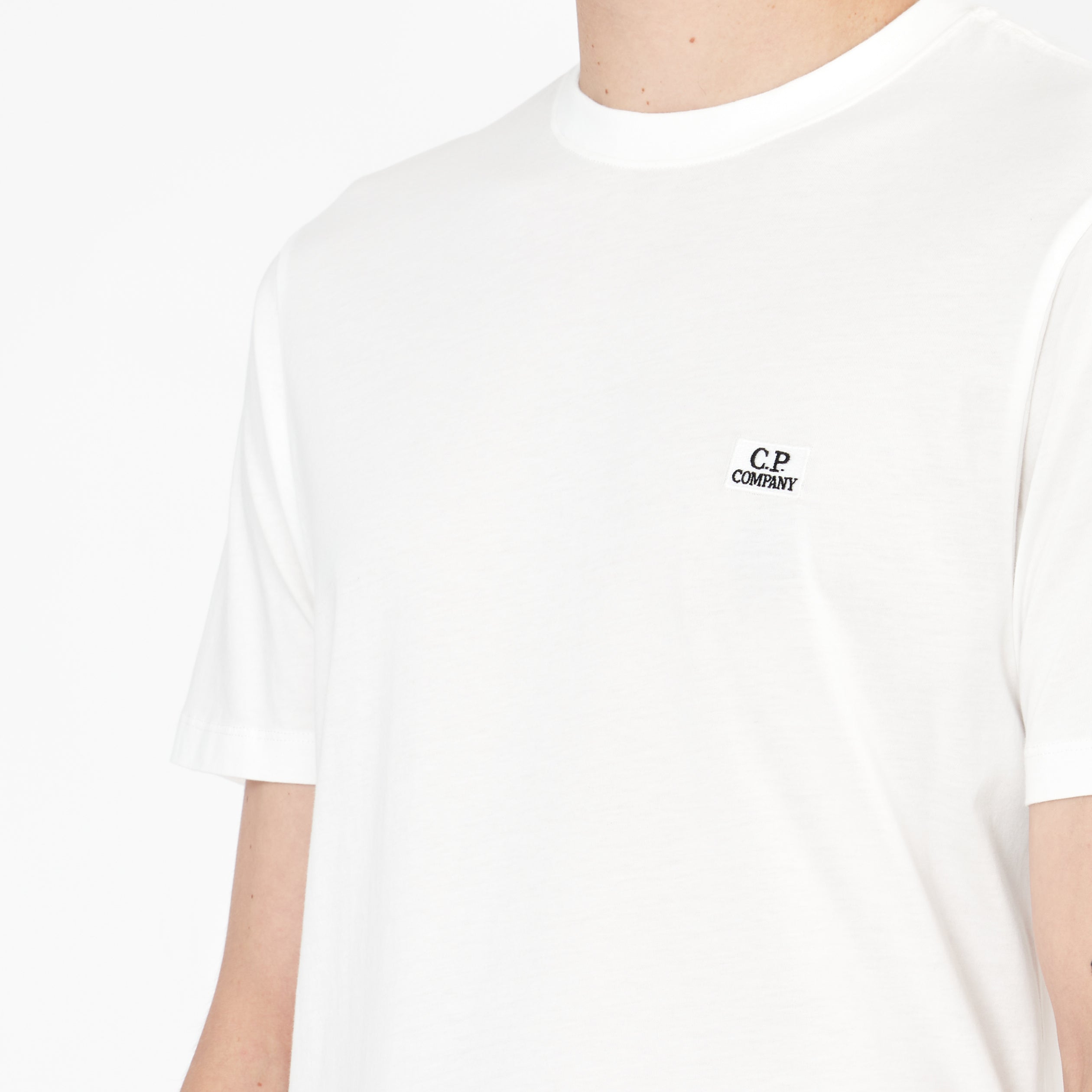 T-shirt C.P. Company 30/1 Jersey Logo Blanc