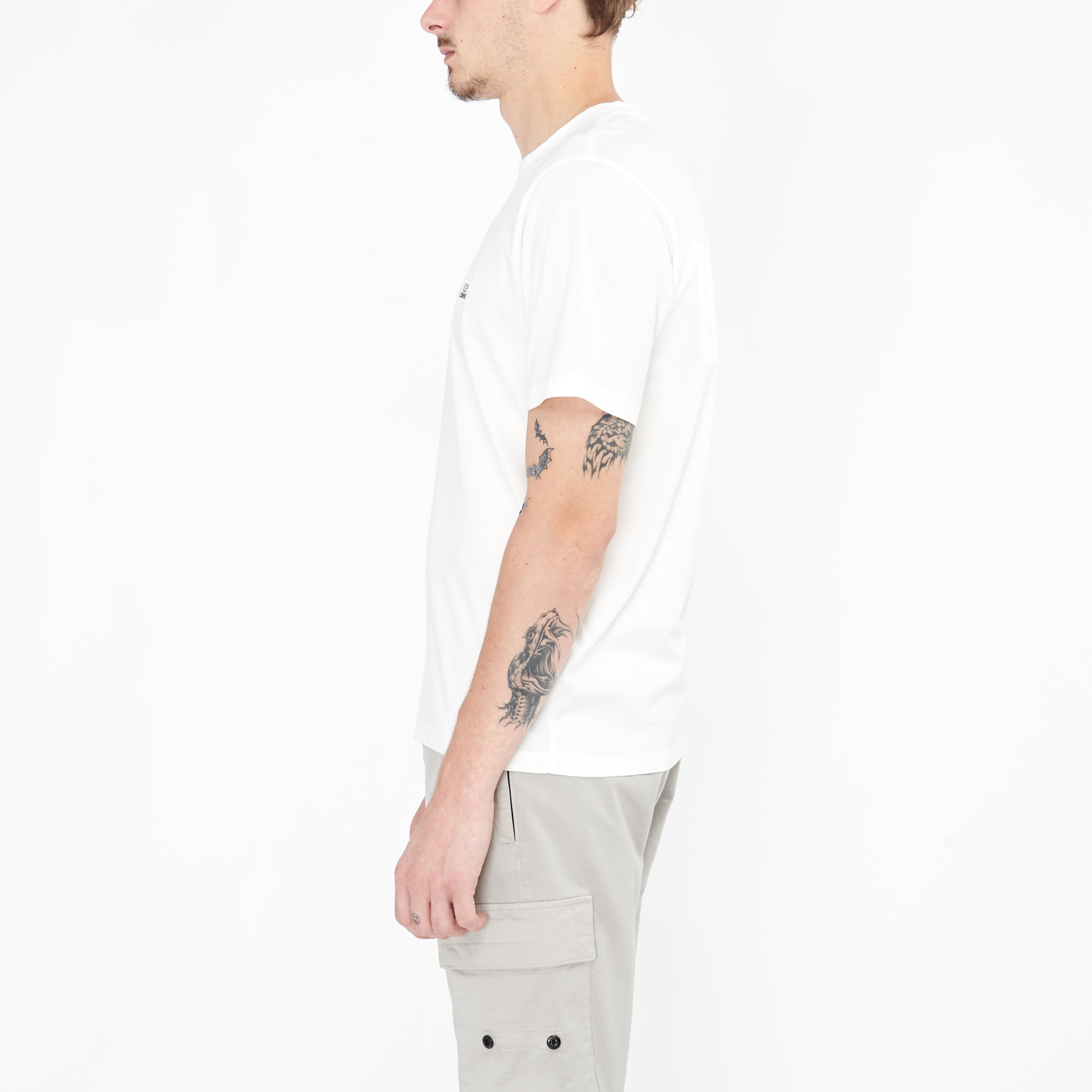 T-shirt C.P. Company 30/1 Jersey Logo Blanc
