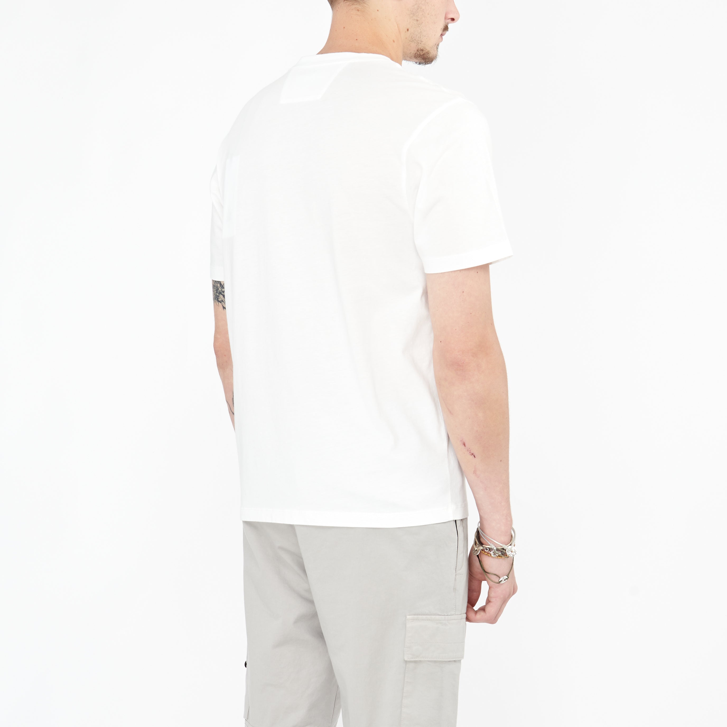 T-shirt C.P. Company 30/1 Jersey Logo Blanc