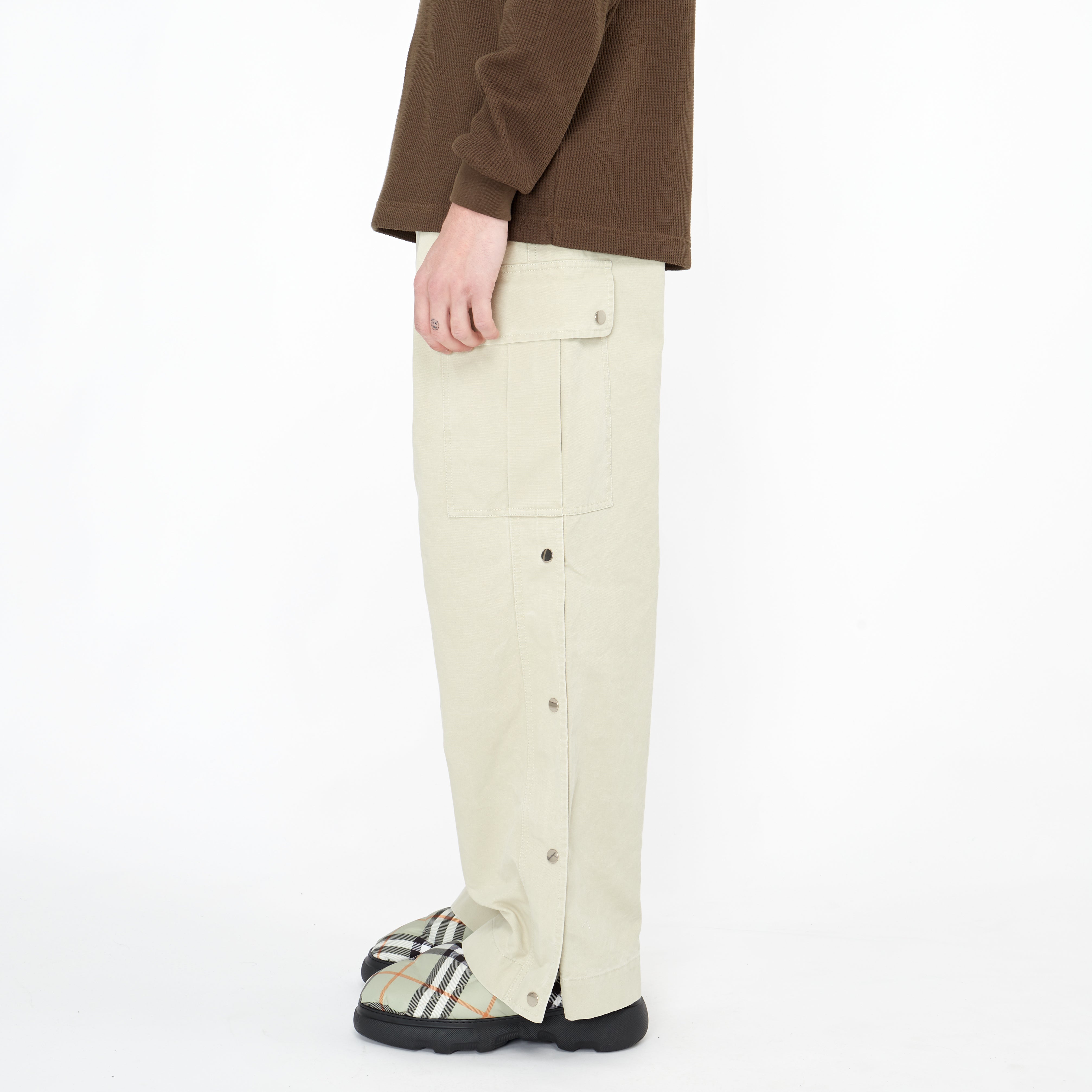 Burberry Beige Cotton Canvas Cargo Trousers