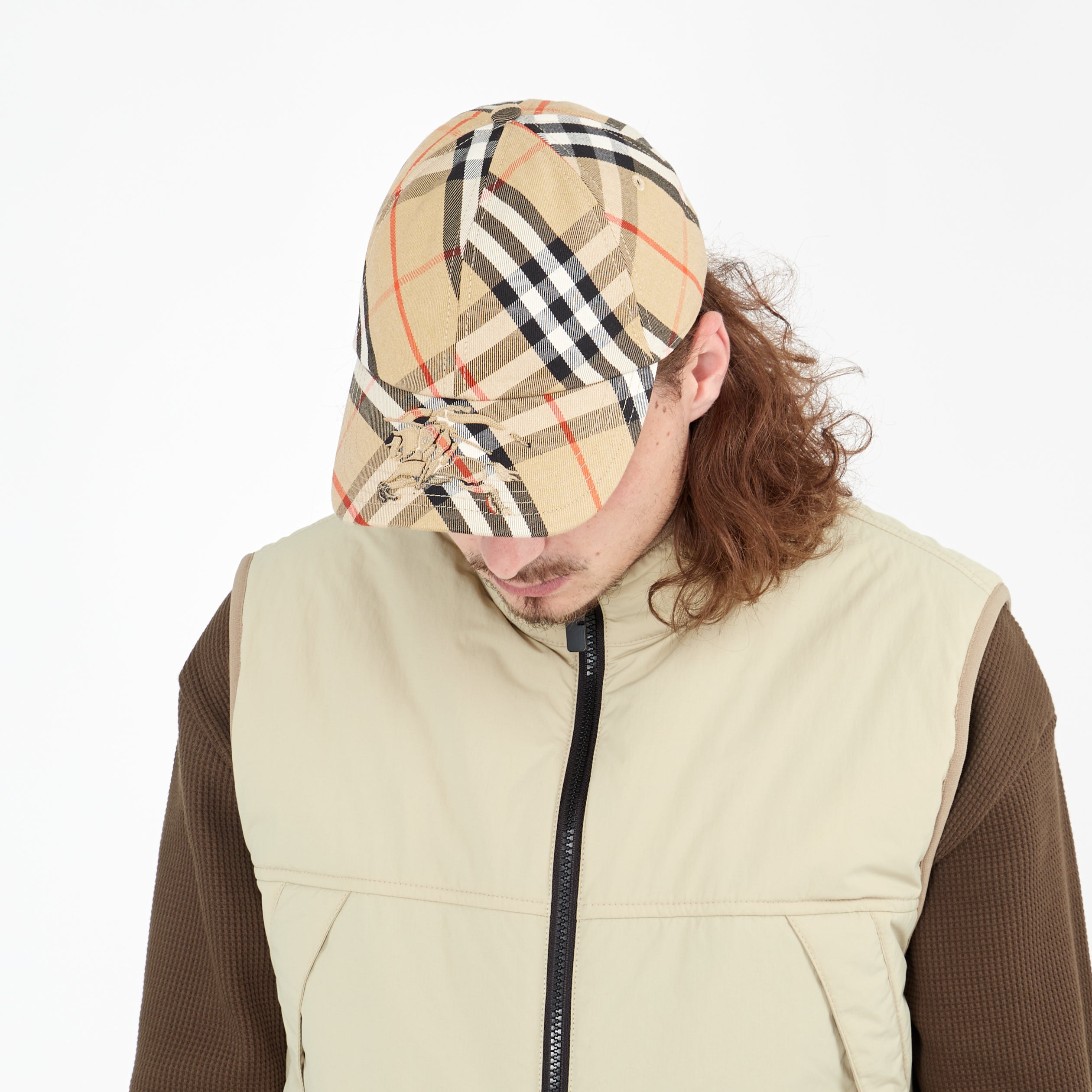 Casquette Burberry Baseball Check Sable