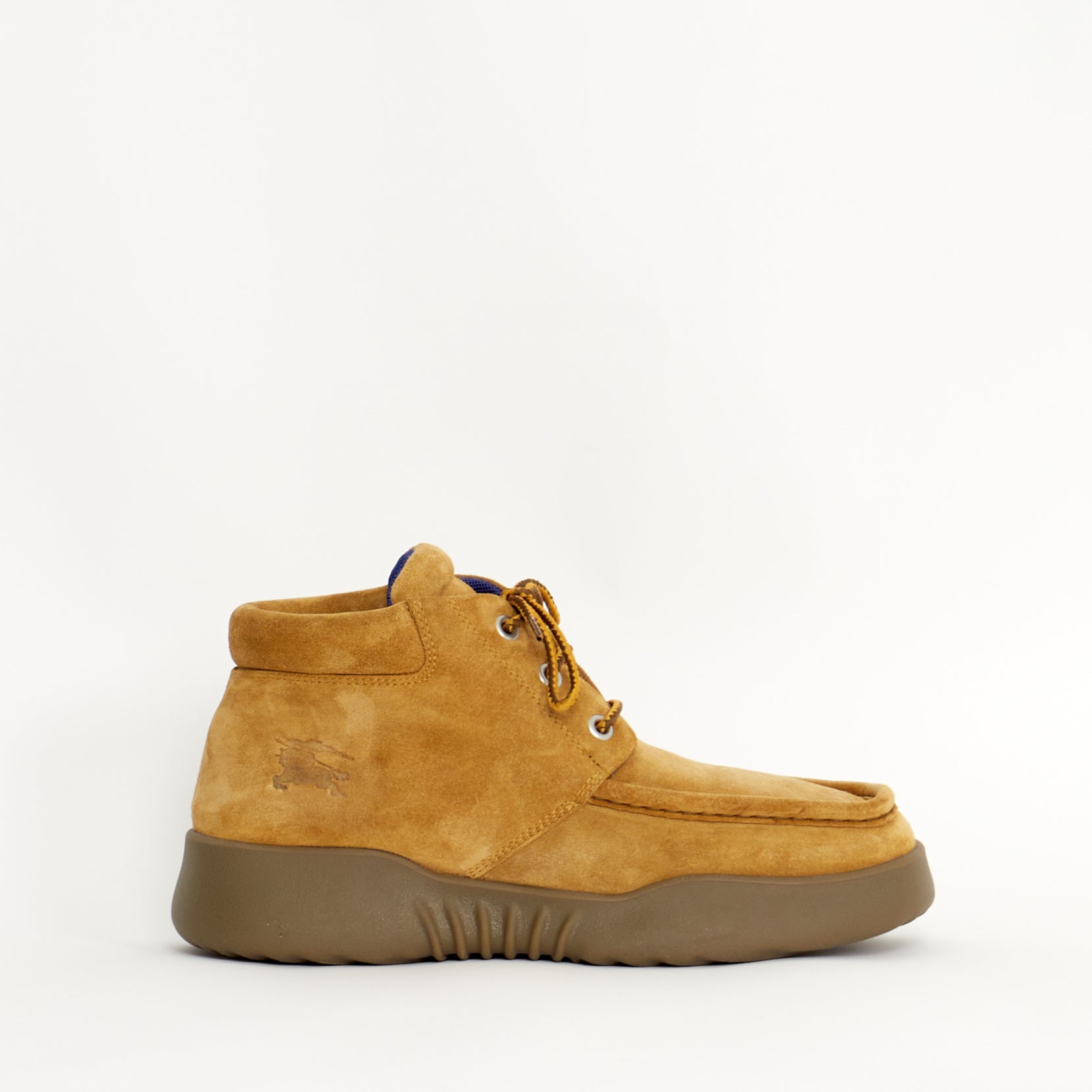 Bottines Burberry Log en Cuir Velours Beige