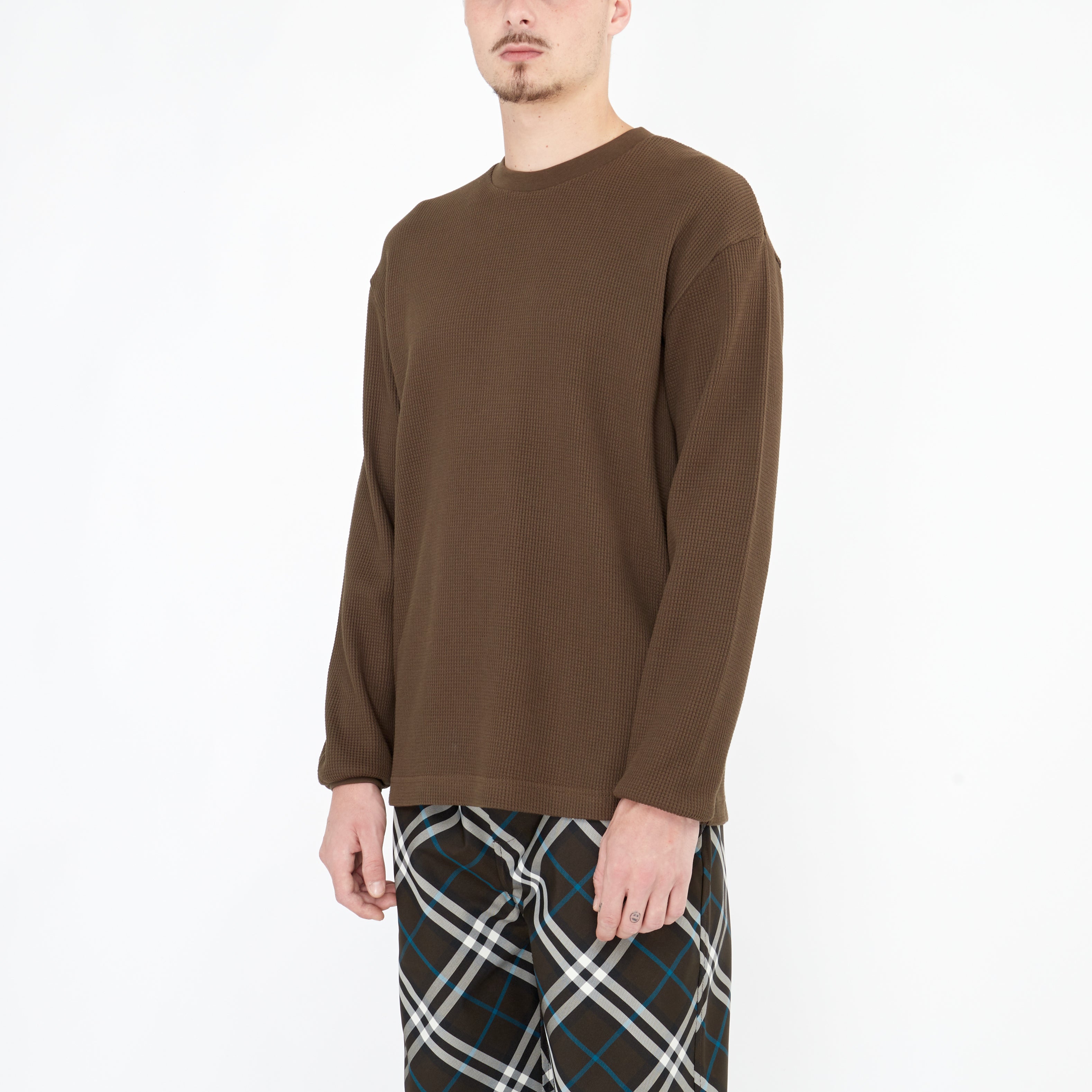 T-shirt Burberry Manches Longues à Logo Marron