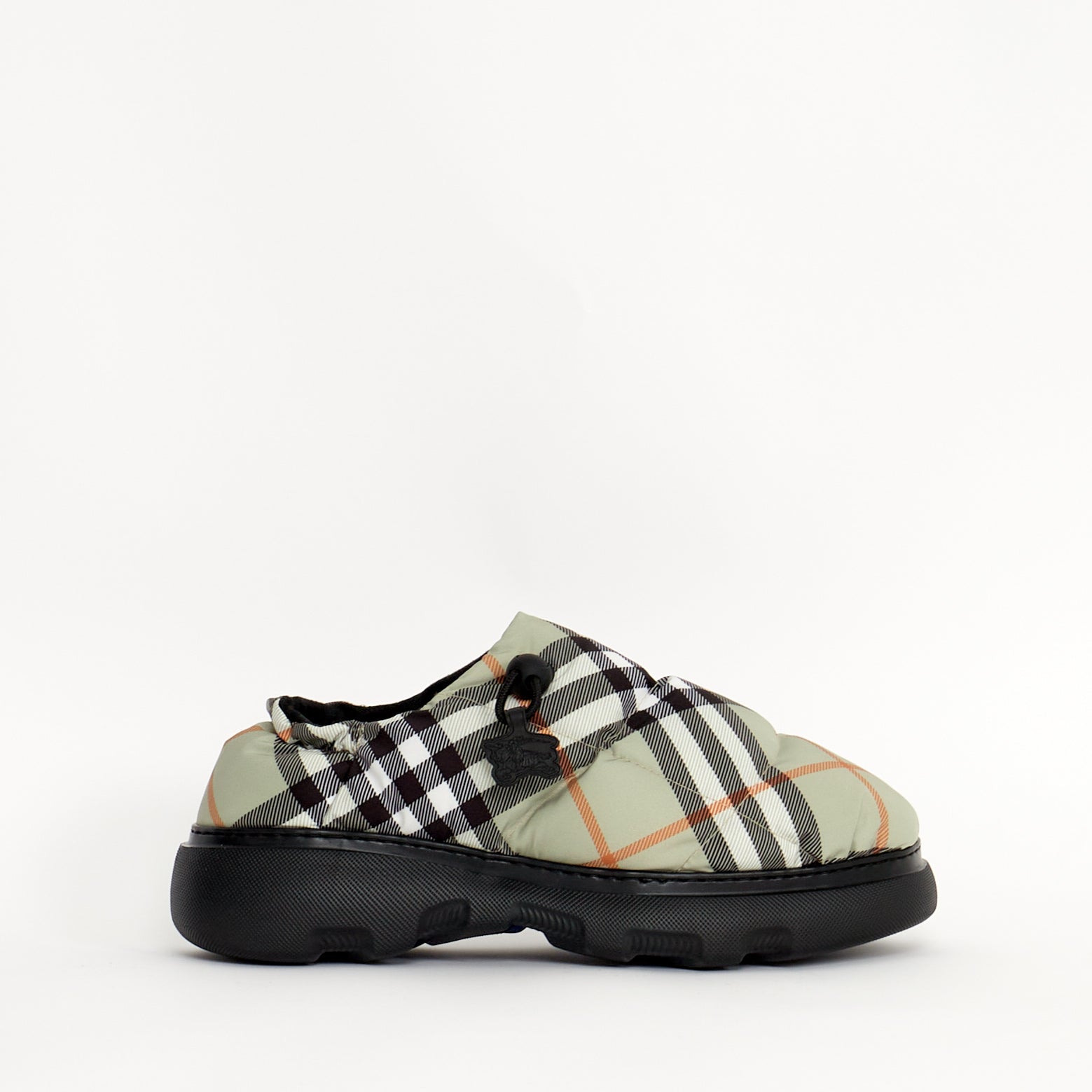 Mules Burberry Pillow Check Sauge Clair