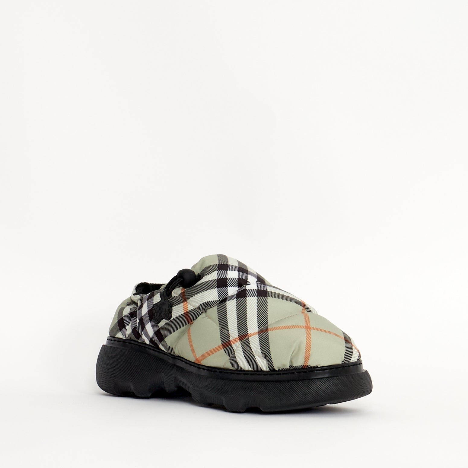 Burberry Pillow Check Light Sage Mules