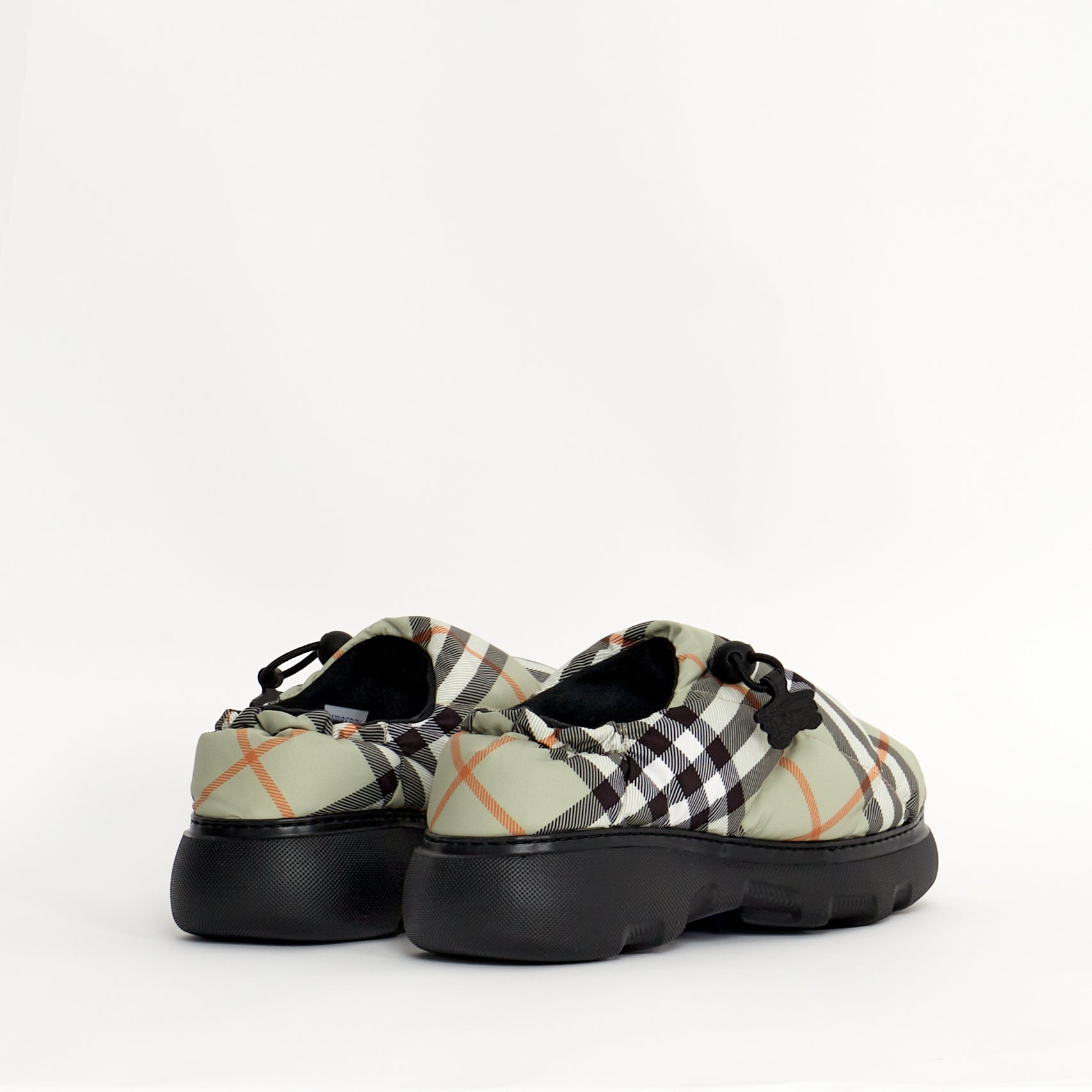 Burberry Pillow Check Light Sage Mules