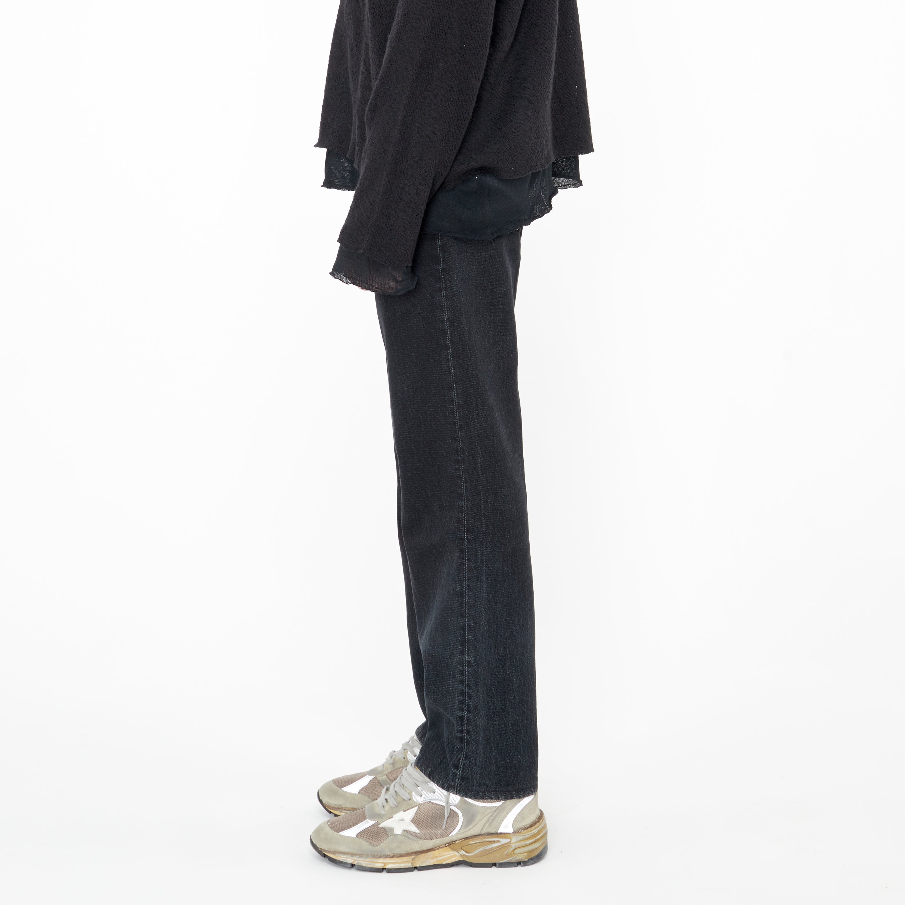 Jeans Lanvin Détails Cuir Noir