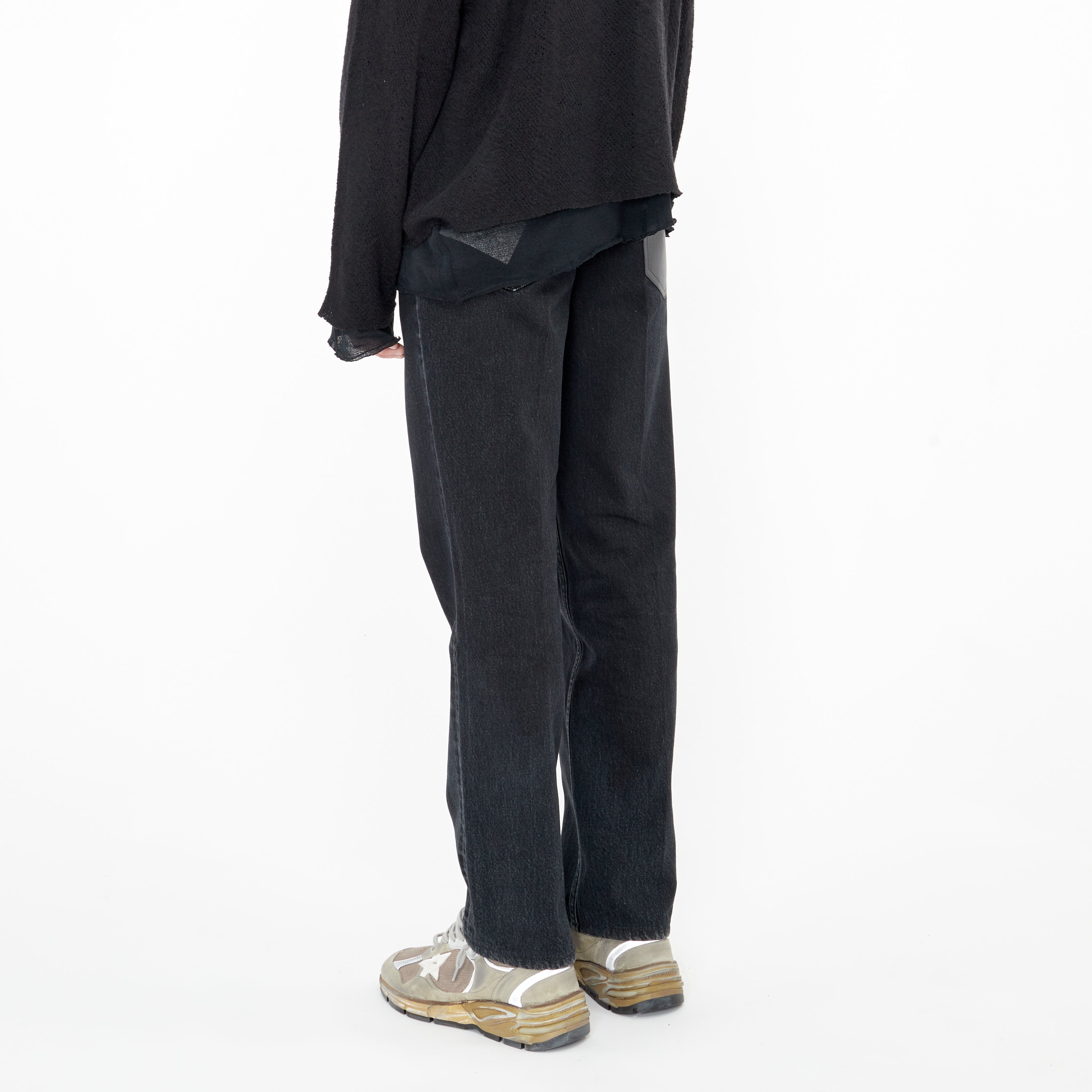 Lanvin Jeans with Black Leather Details