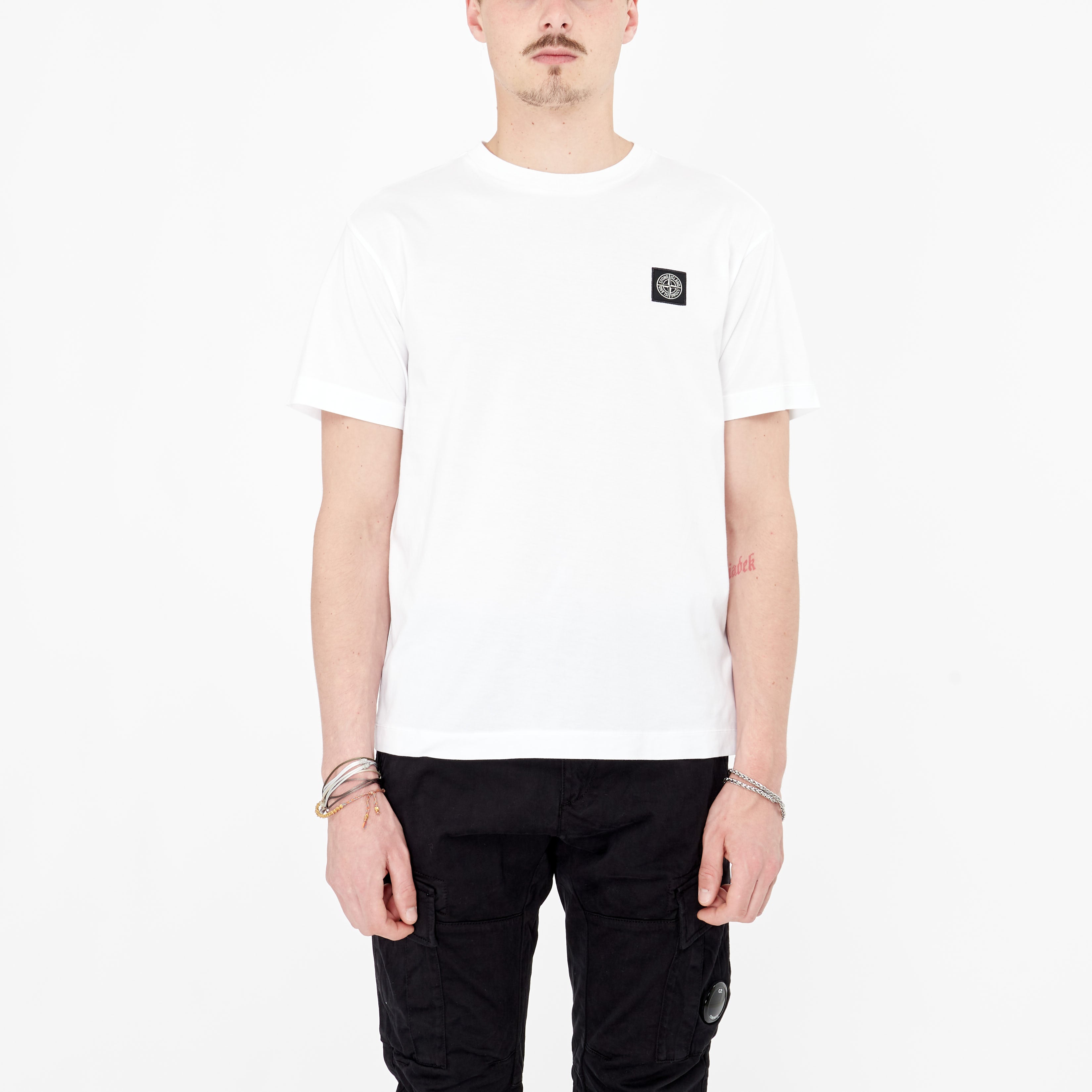 T-shirt Stone Island Logo Blanc 24113