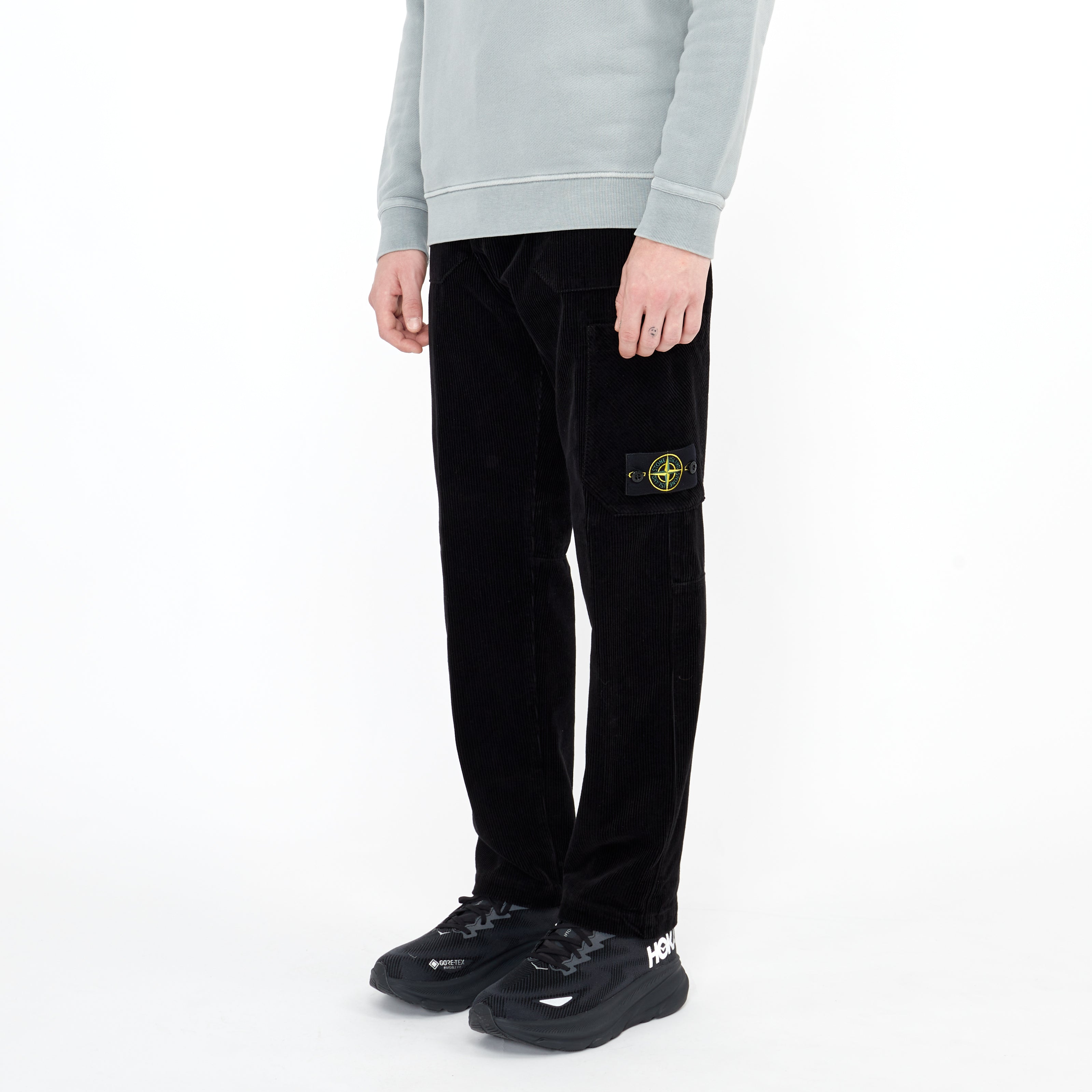 Pantalon Stone Island Cargo Corduroy Noir 32604