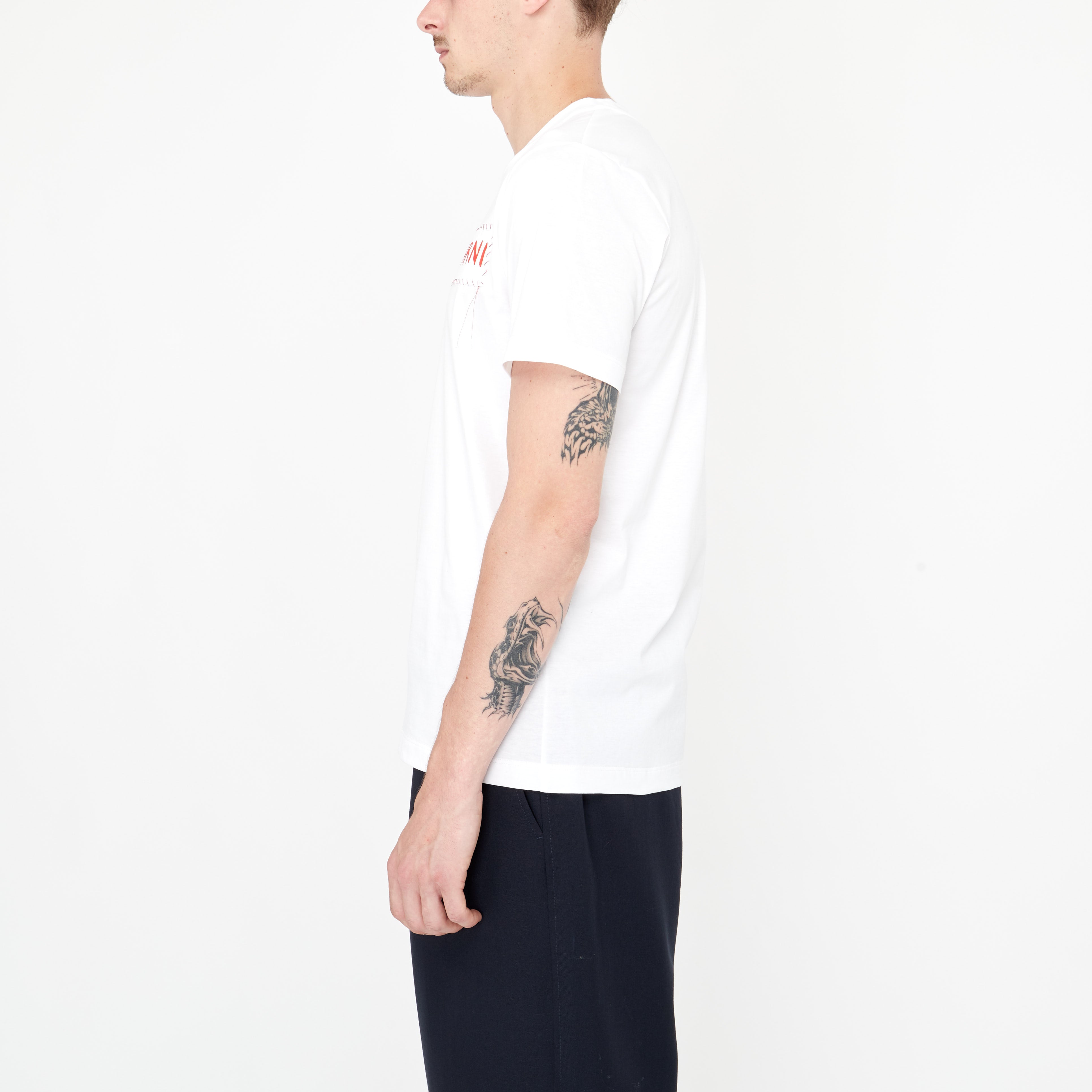 T-shirt Marni Logo Blanc