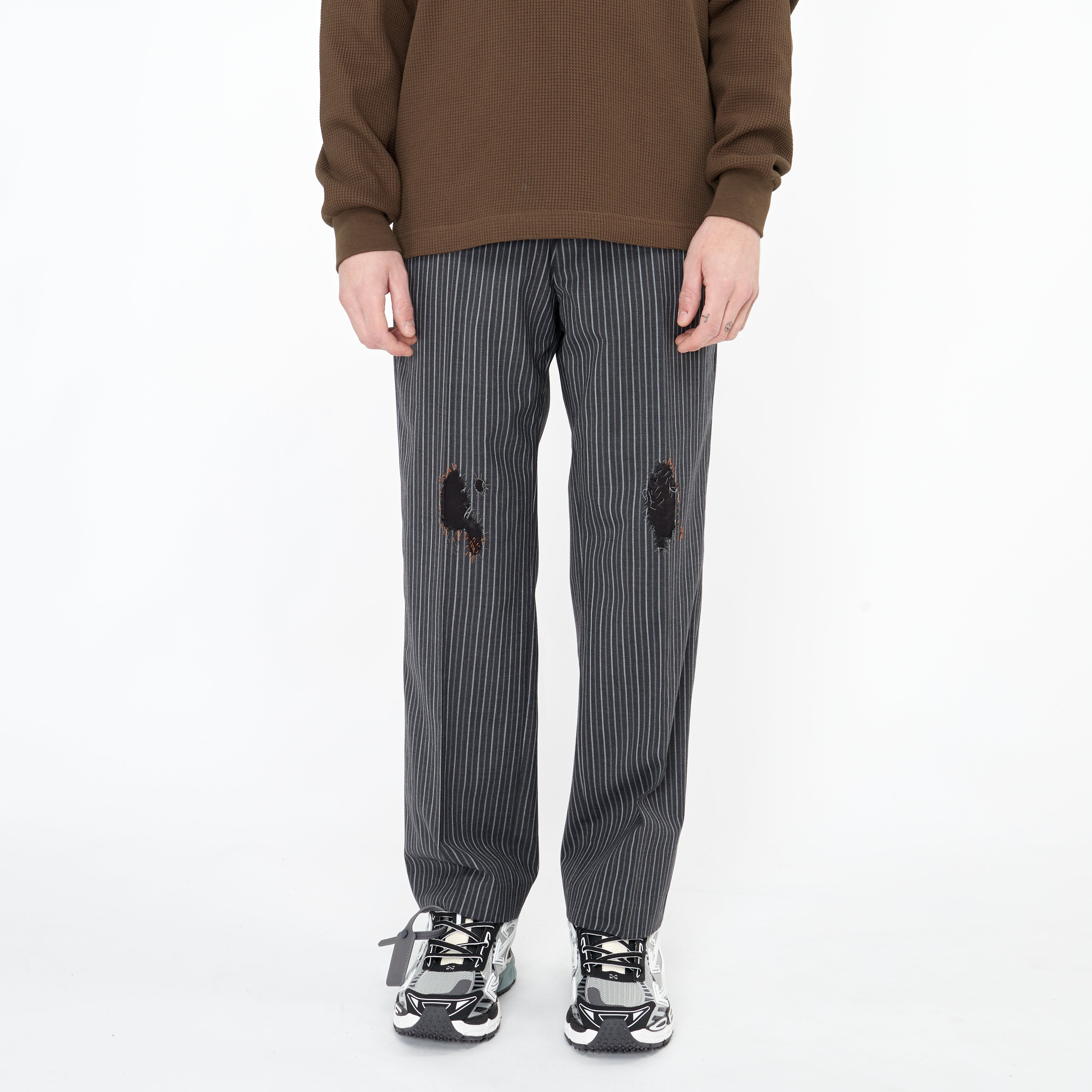 Pantalon Marni à Rayure Gris