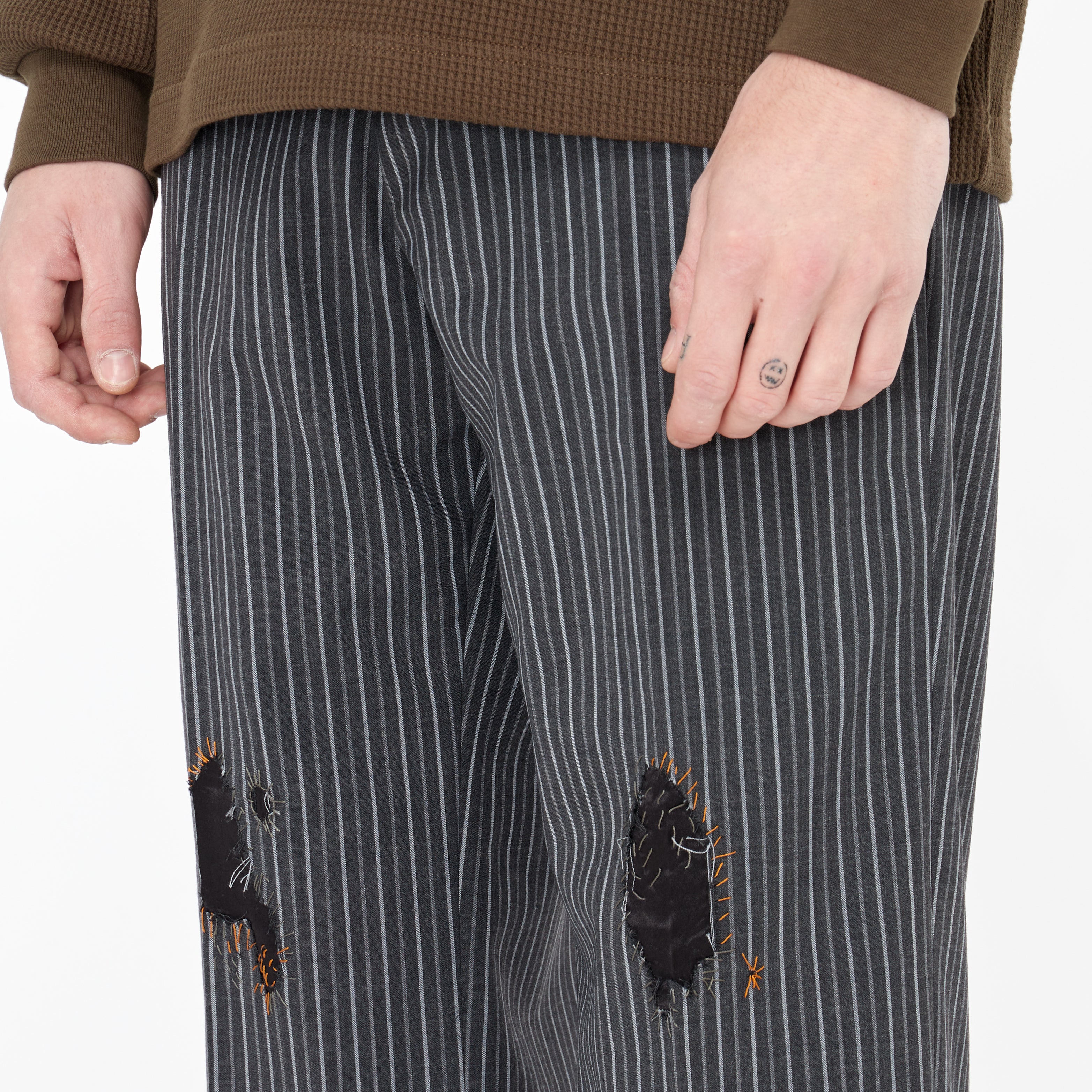 Pantalon Marni à Rayure Gris