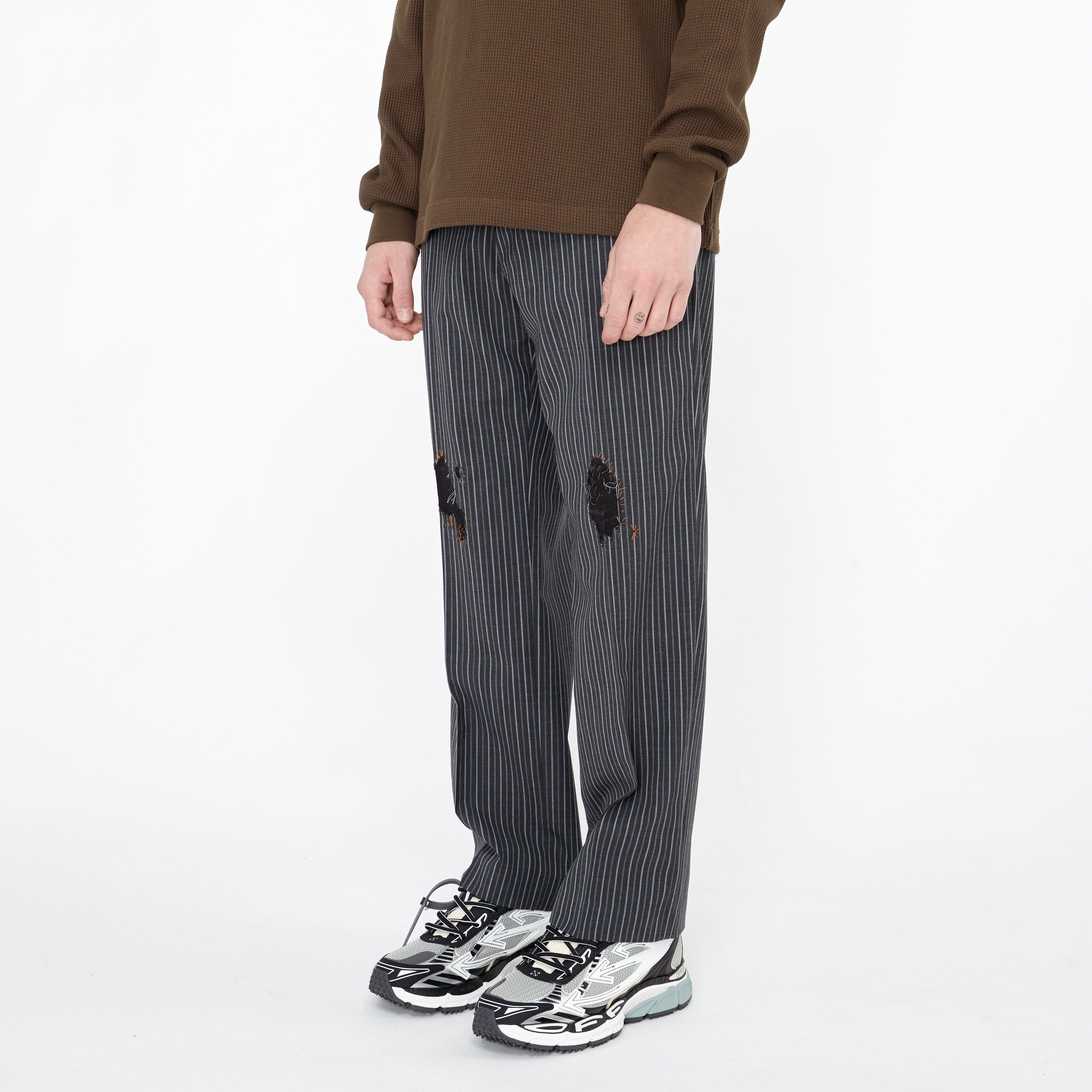 Pantalon Marni à Rayure Gris