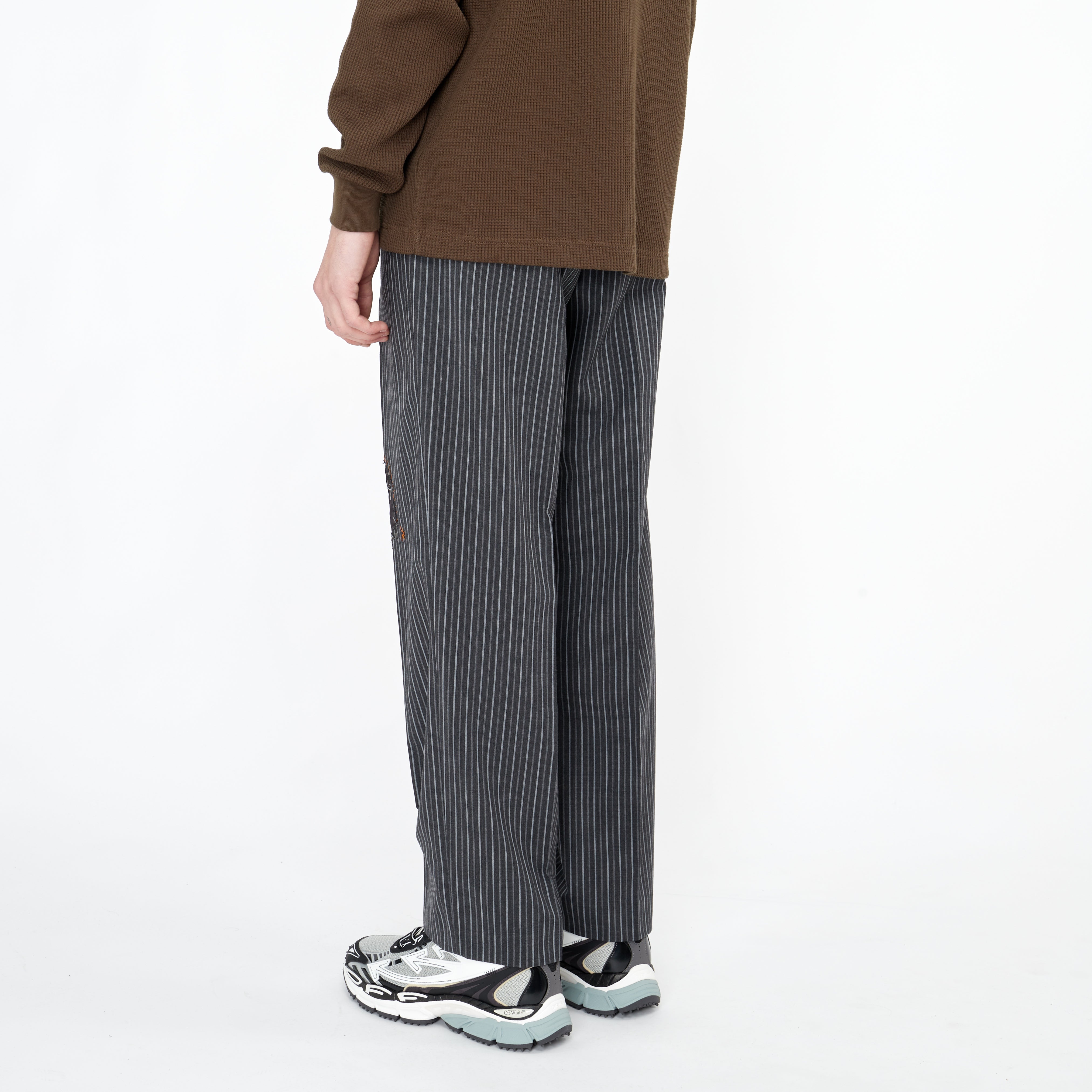 Pantalon Marni à Rayure Gris