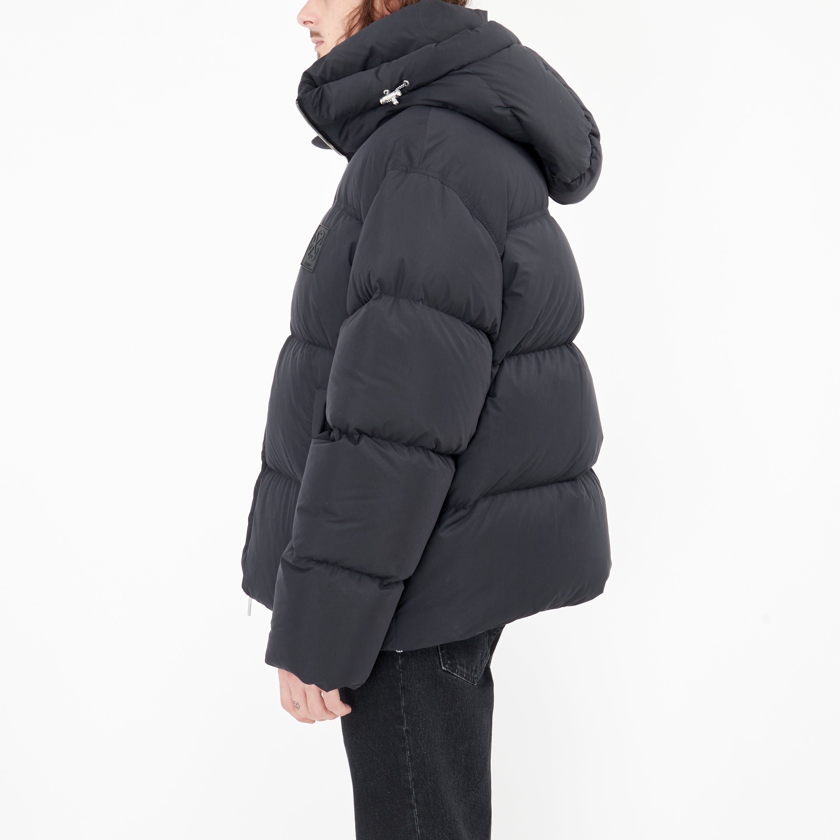Off-White Arrow Patch Puffer Jacket Black