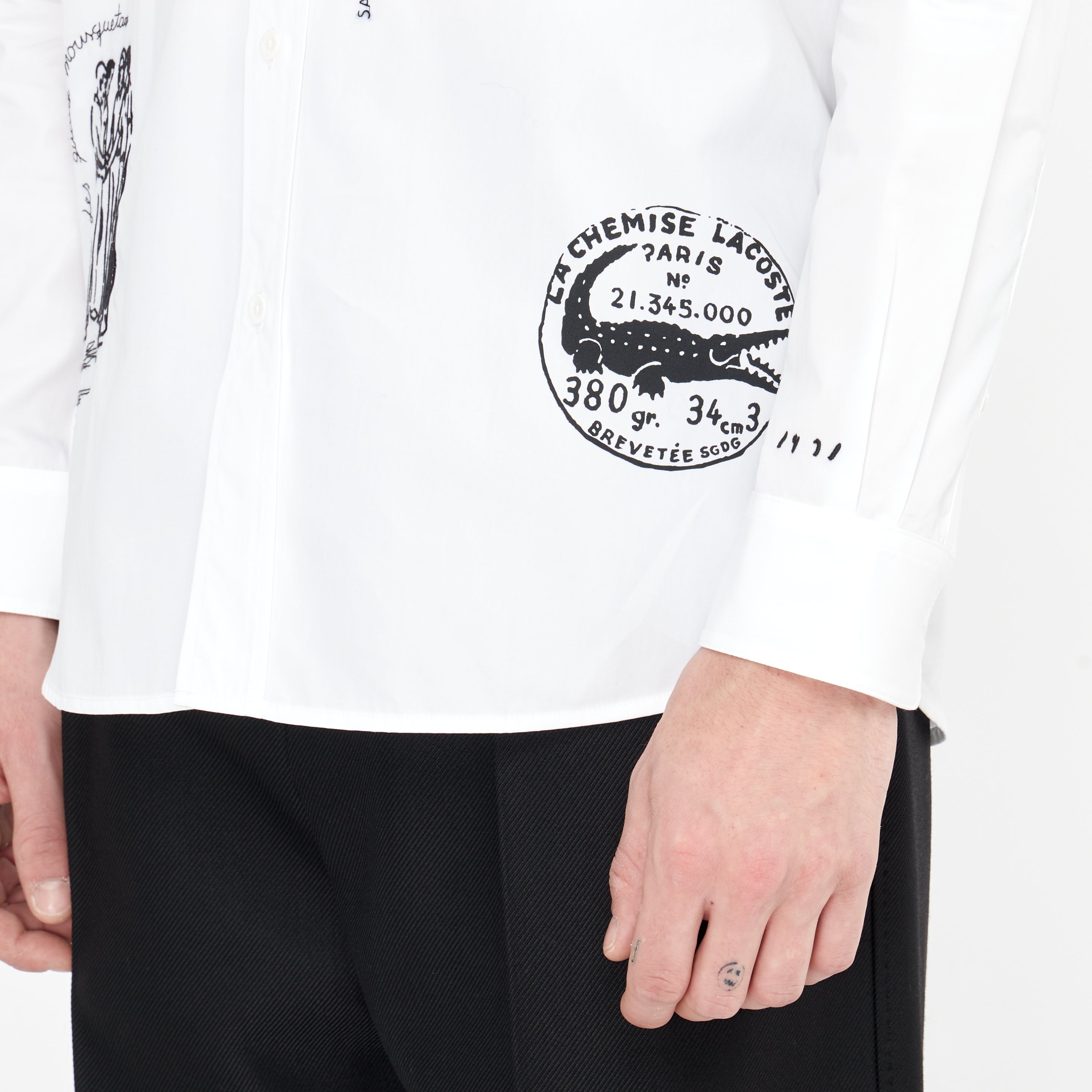 White Lacoste Runway Shirt