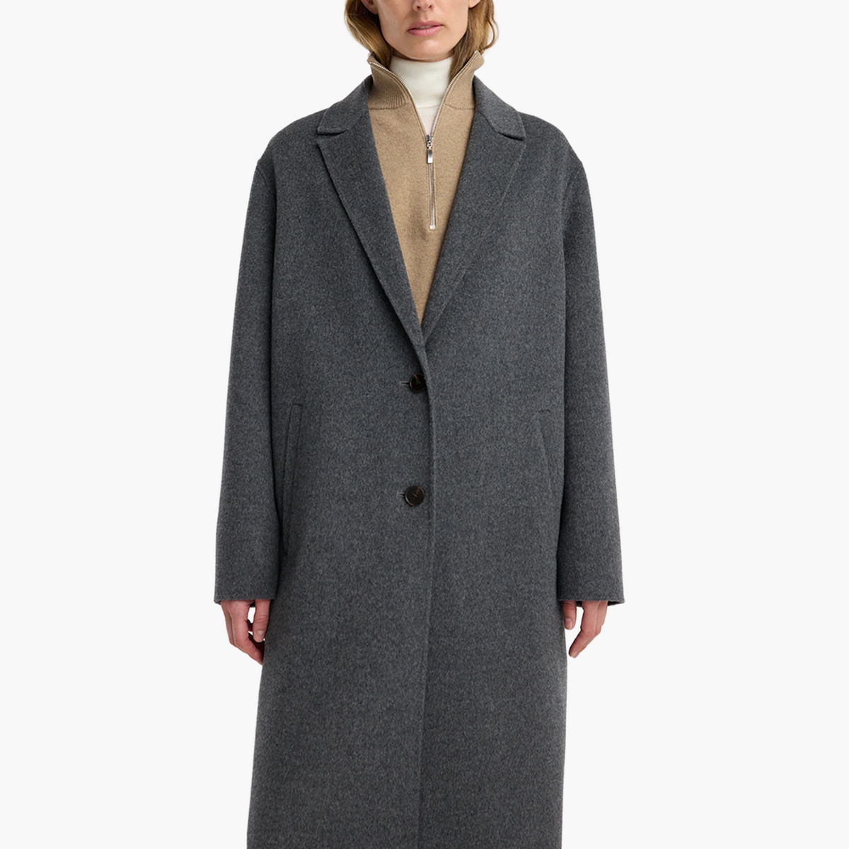 Manteau Double Face Long en Laine
