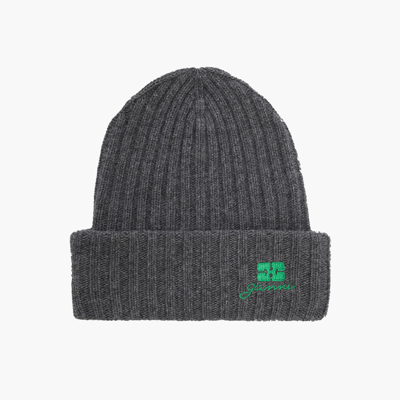 Bonnet Ganni Laine Gris Charcoal