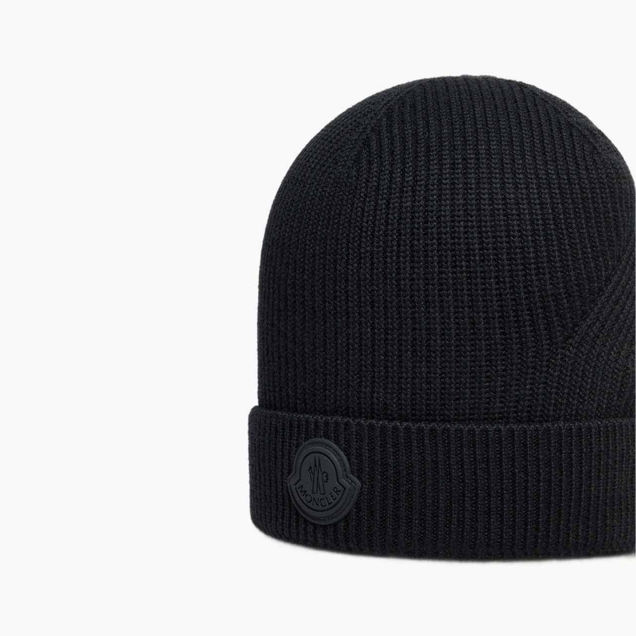 Bonnet Moncler laine logo noir
