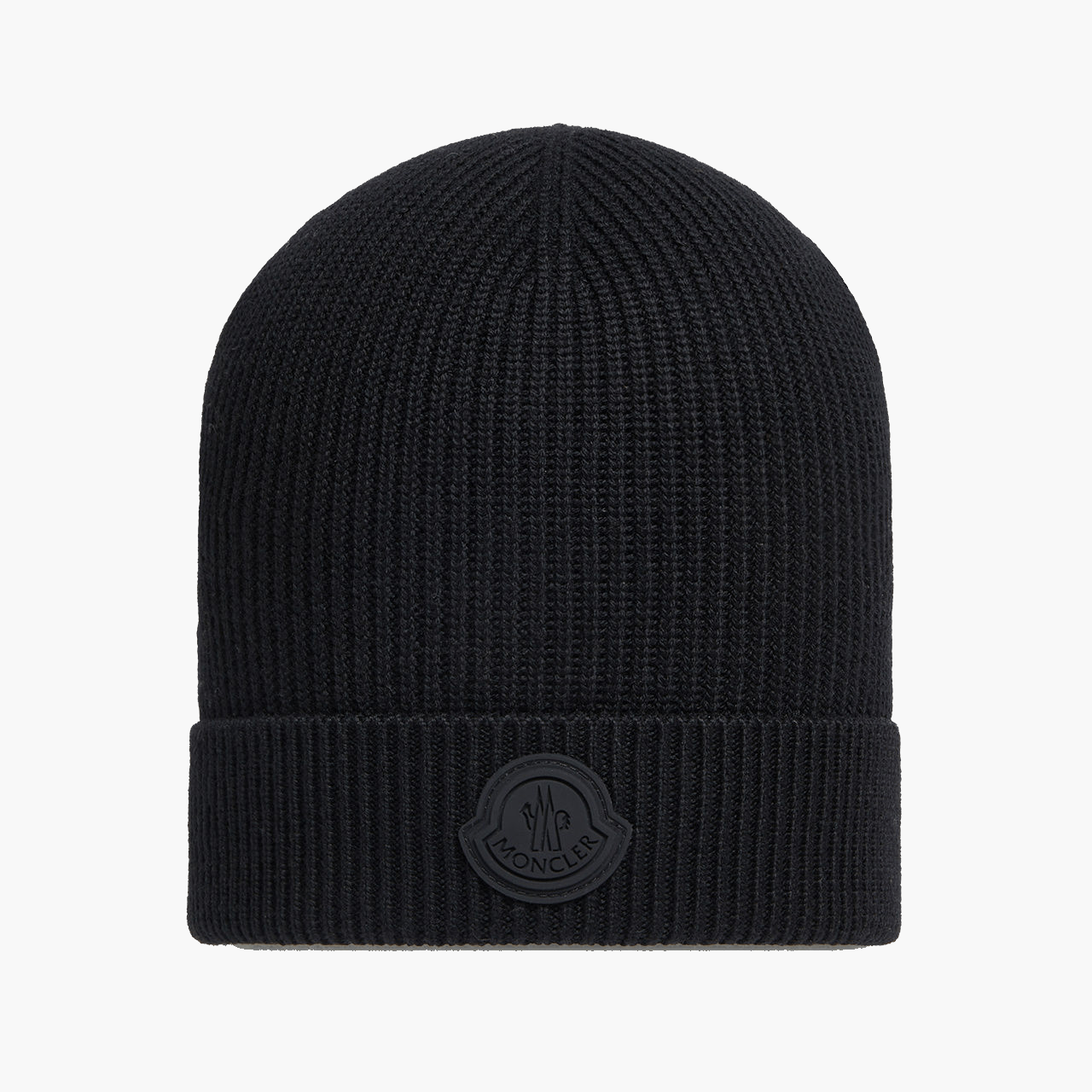 Bonnet Moncler laine logo noir