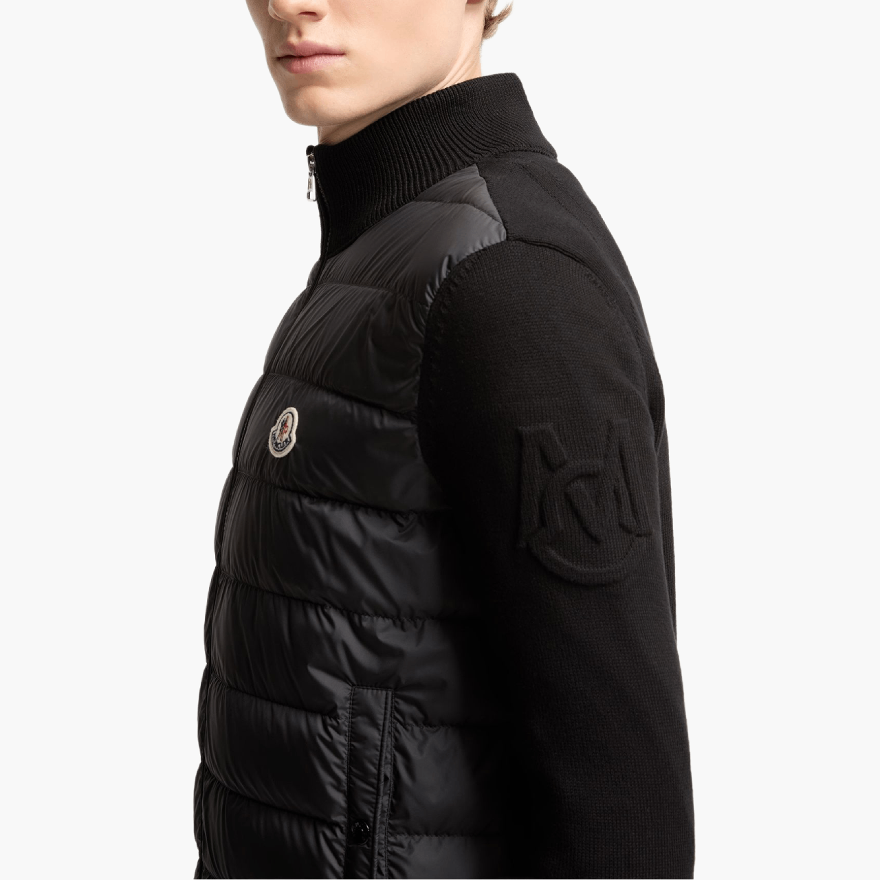 Cardigan coton matelassé Noir