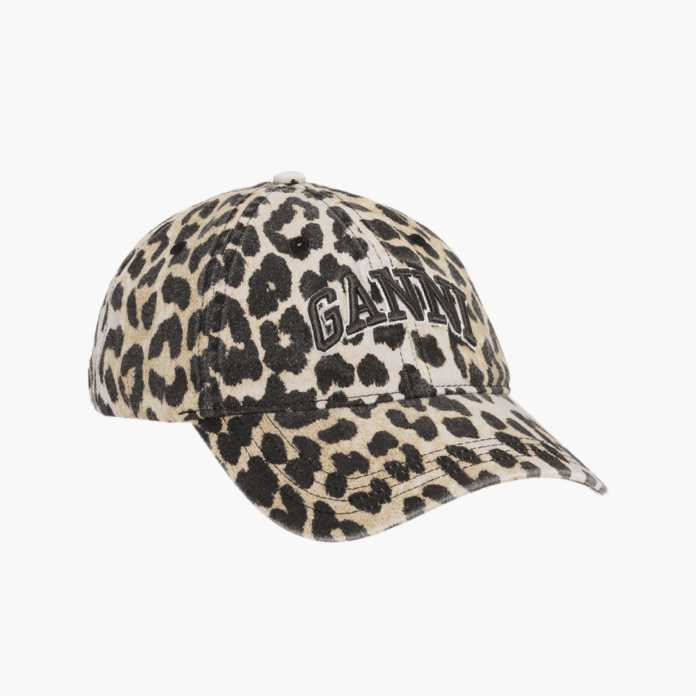 Casquette en toile imprimé léopard